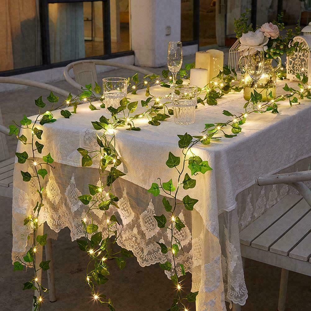 Leona Co 10M Solar Fairy String Lights with Ivy, Solar 100LED Plant Vine Lights for Wall Room Window Wedding Indoor Outdoor Party Halloween Festival Decor image number 3