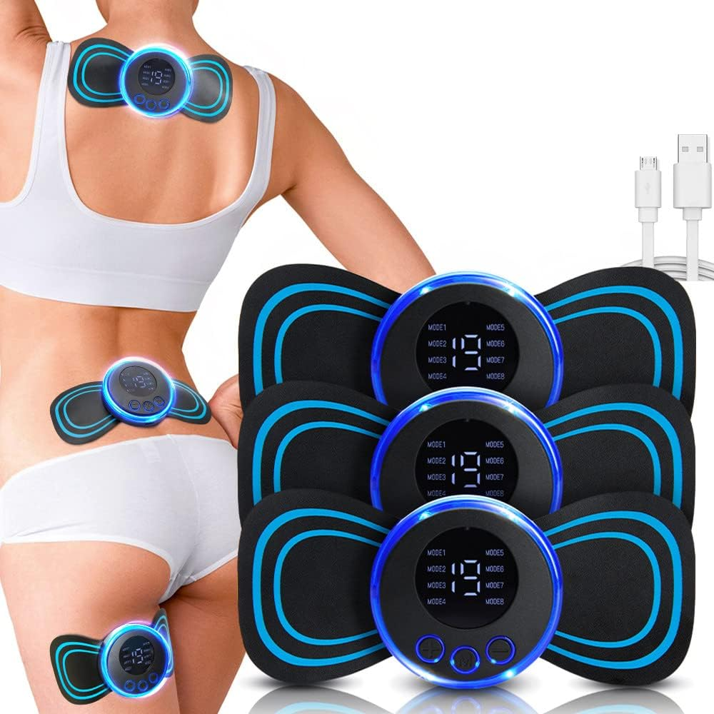 EMS Mini Electric Neck Cervical Massager Pads - 6 Massage Modes,Portable Neck Massager,Usb Neck Wrap for Pain Relief Multi-Function Intelligent Cervical Massager for Whole Body (3 Sets)