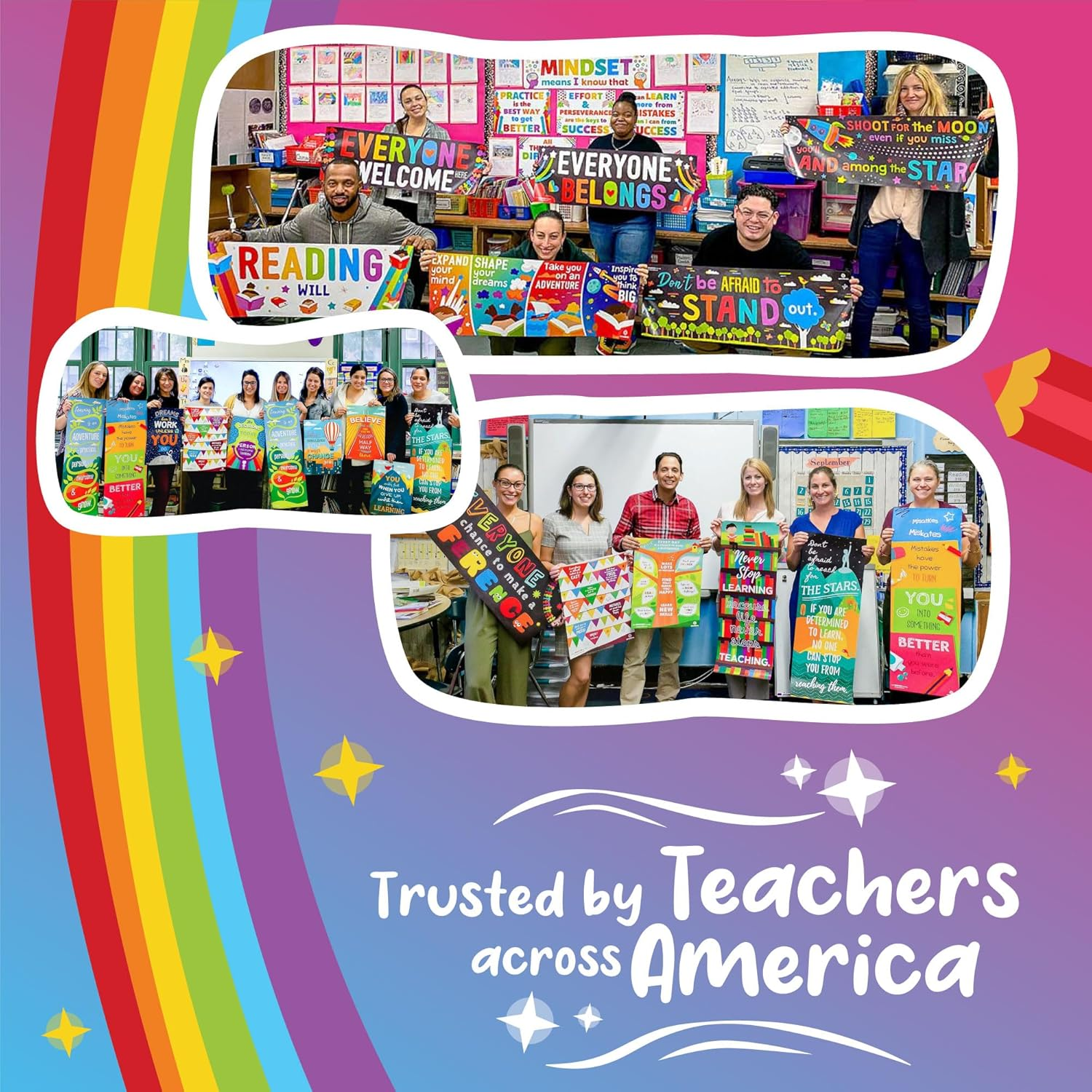 Sproutbrite Educational Posters for Toddlers - Classroom Decorations - Kindergarten Homeschool Supplies Materials - Preschool Learning Decor - ABC Poster - 11 Charts for Distance Learning