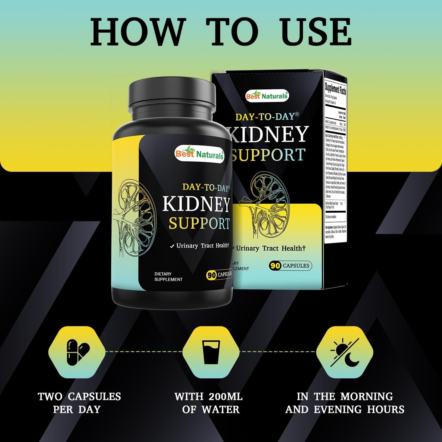 Best Naturals Day-To-Day Kidney Support with Cranberry Fruit, Vitamin C, B12, D-Mannose, Uva Ursi, Juniper Berry, Parsley Leaf 90 Veg Capsules image number 3