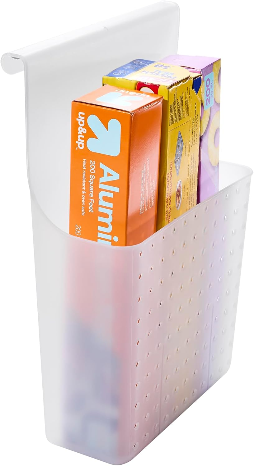 Madesmart over Door Hair Tool Organizer for Straighteners, Curling Irons, and Brushes, Hanging Bathroom Storage Hair Tool Holder, Frost image number 4