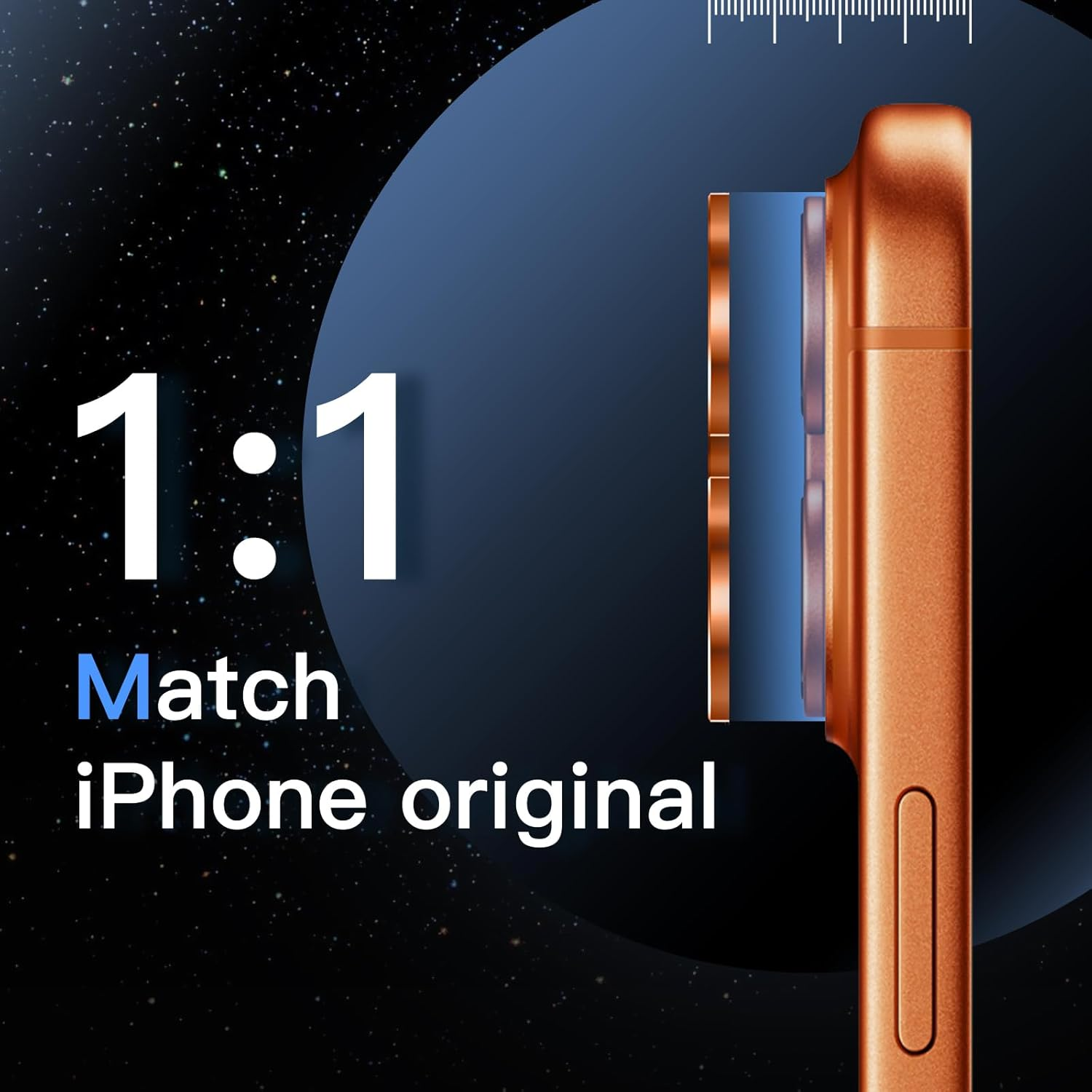 Jetech Camera Lens Protector for Iphone 17 Pro 6.3-Inch and Iphone 17 Pro Max 6.9-Inch, 9H Tempered Glass Metal Individual Ring Cover, Easy Installation Tray, HD Clear, 1 Set (Orange)