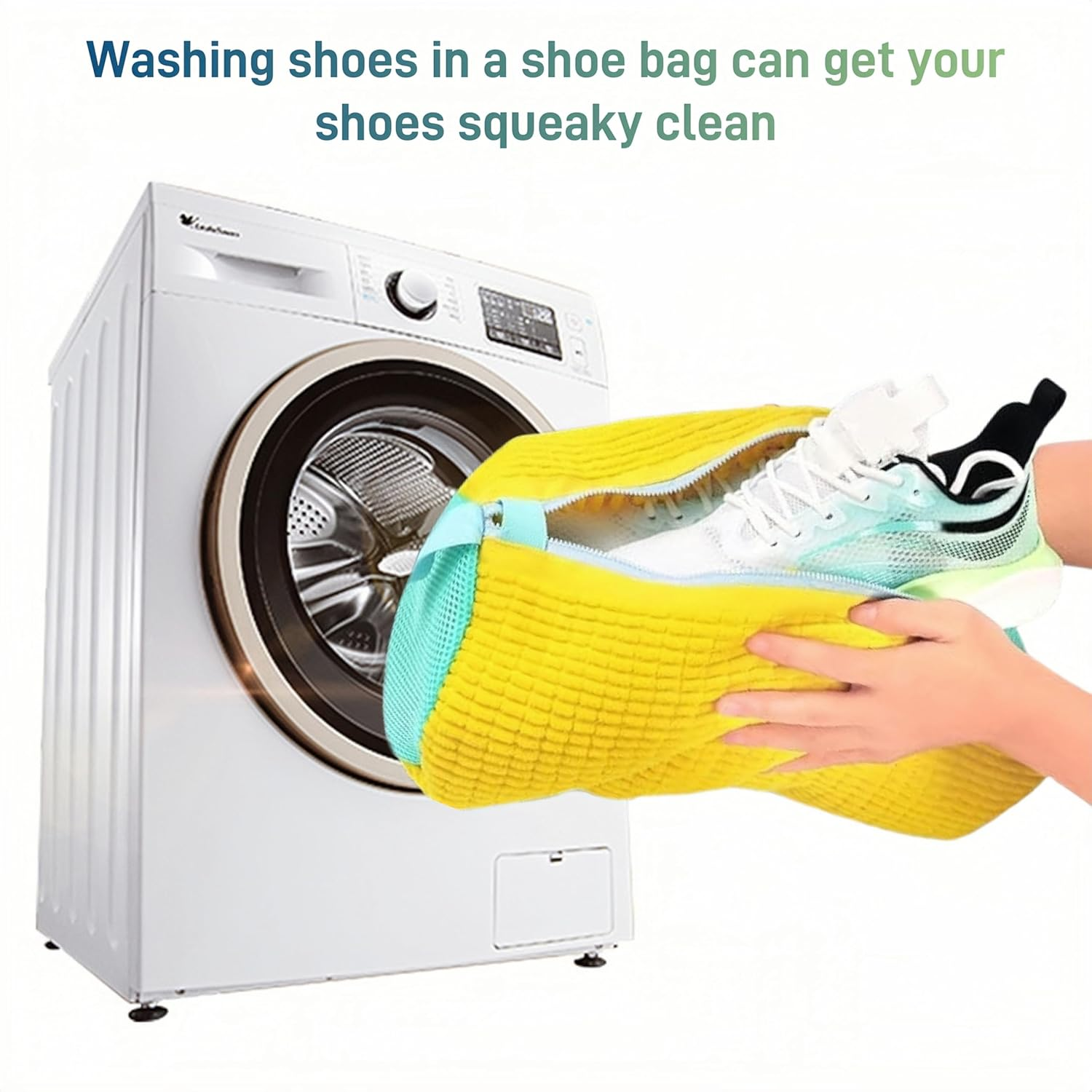 2025 New Upgraded Shoe Wash Bag, 2 Piece Shoe Laundry Bag, Reusable Shoe Bag for Washing Machine, Wrap around Dryer Laundry Zipper Organizer, 360&deg; Clean Zipper Shoe Wash Bag for All Types of Shoes image number 3