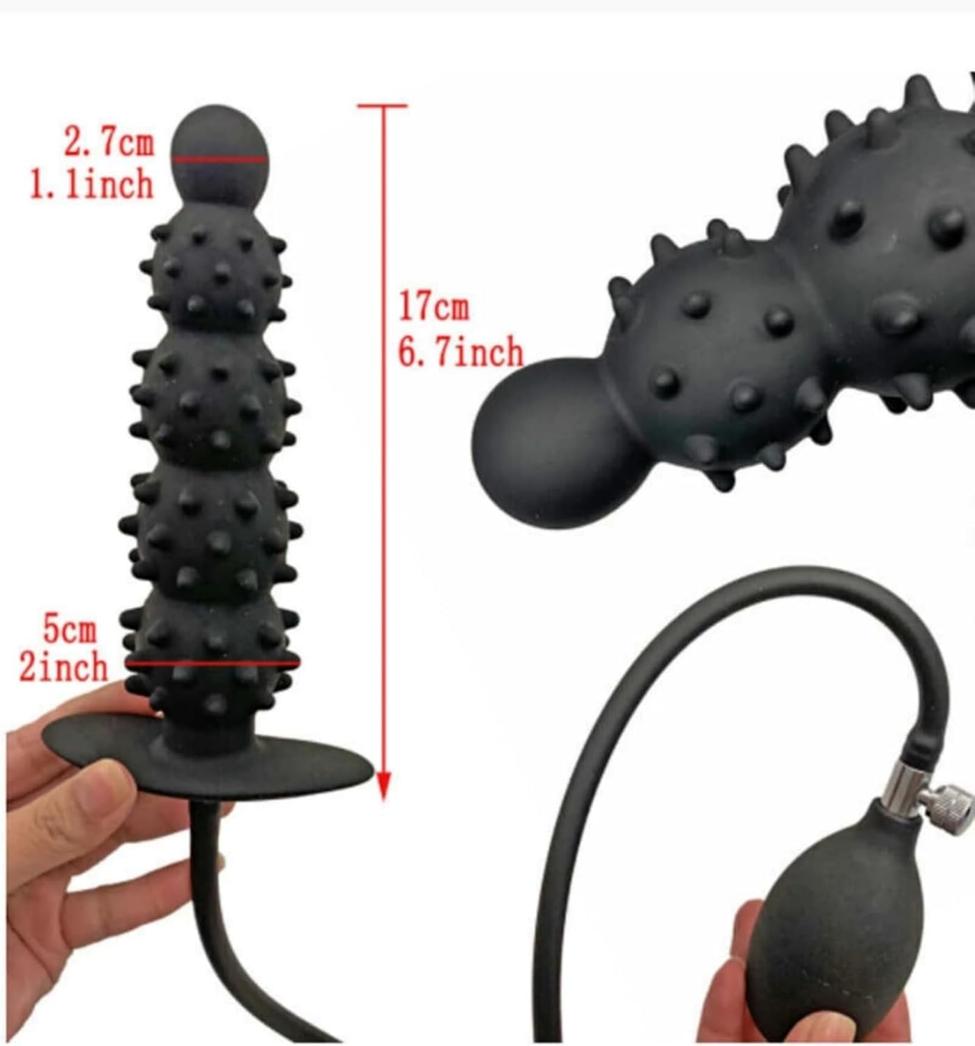 Silicone Inflatable Male Anal Plug Extra Large Inflatable Barbed Anal Beads Butt Plug Dildo Huge Men Women Sex Toy image number 4