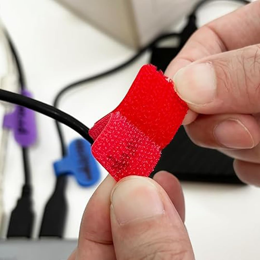 50Pcs Wire Label Cable Ties, Cord Organizer Tags, Charger Cord Markers, Cable Identification Labels for Electronics, Computer Cord Management, Cord Hider Accessories. image number 5