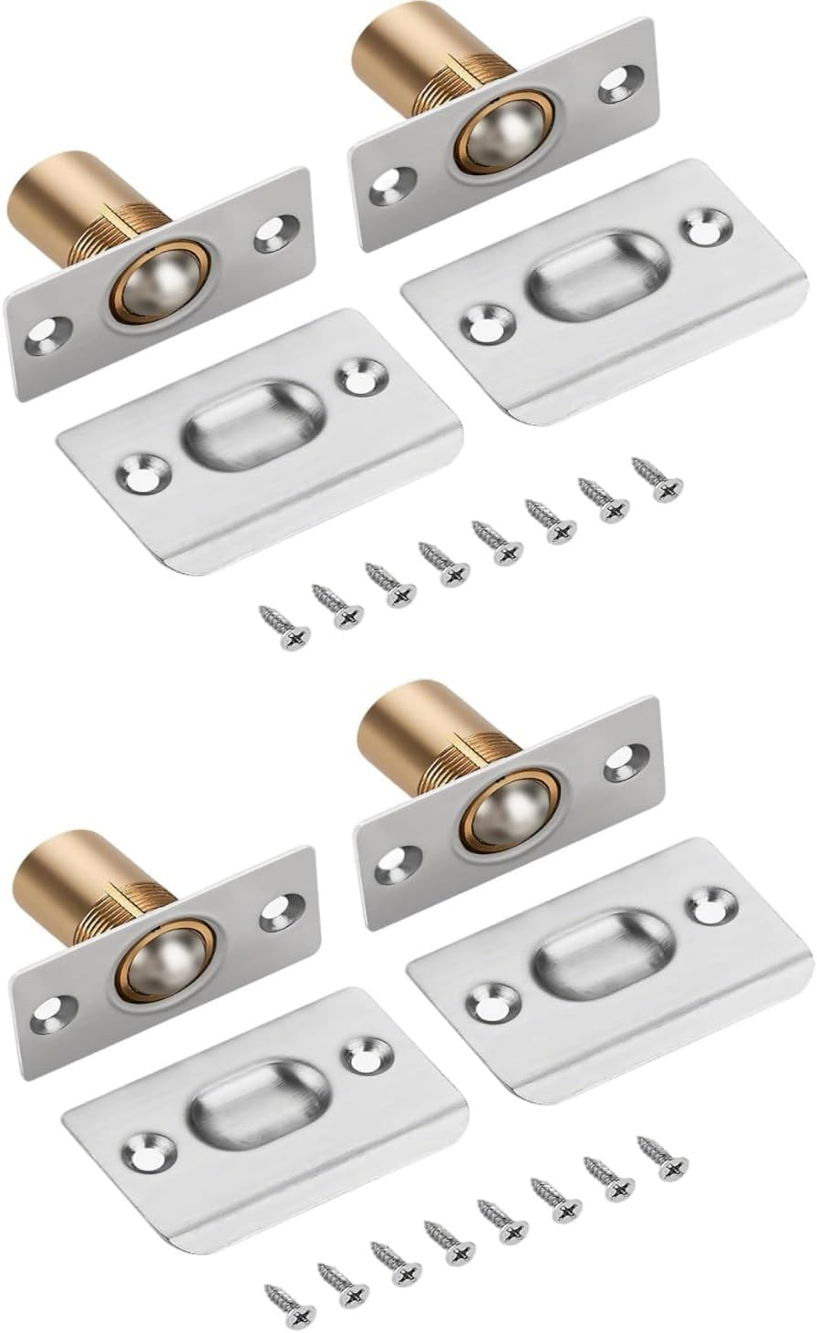 Magnetic Ball Door Catch, Grey, Concealed Hardware Lock for French Doors, Double Cabinet Doors, Quiet Closet image number 6