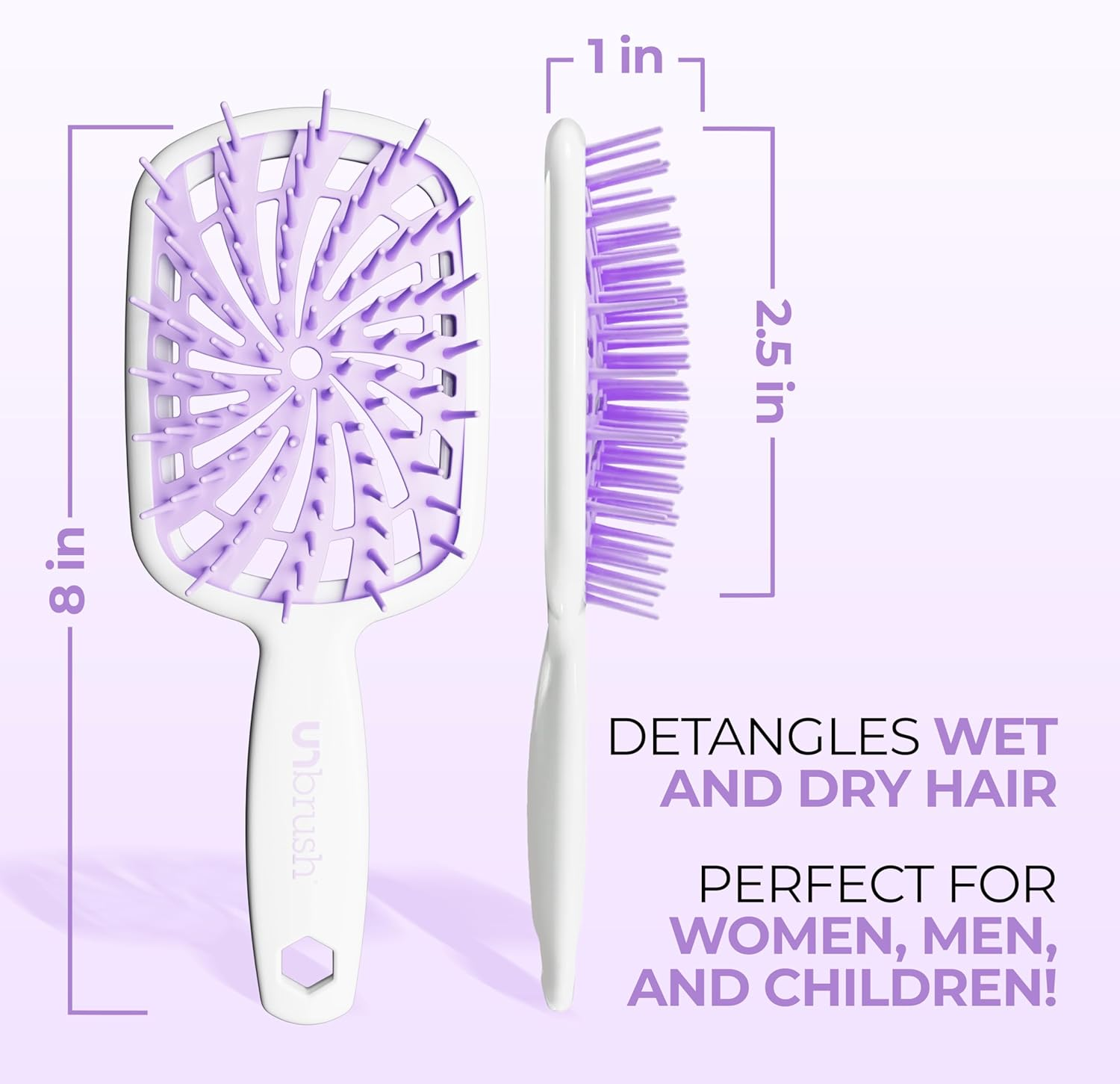 FHI Heat New Unbrush!! Unbrush plus Detangler Brush for Gentle and Effective Detangling on Wet or Dry Fragile Hair Types &mdash; 84 Ultraflex Bristles, Ultra-Light, Anti-Static, Vented Hair Brush