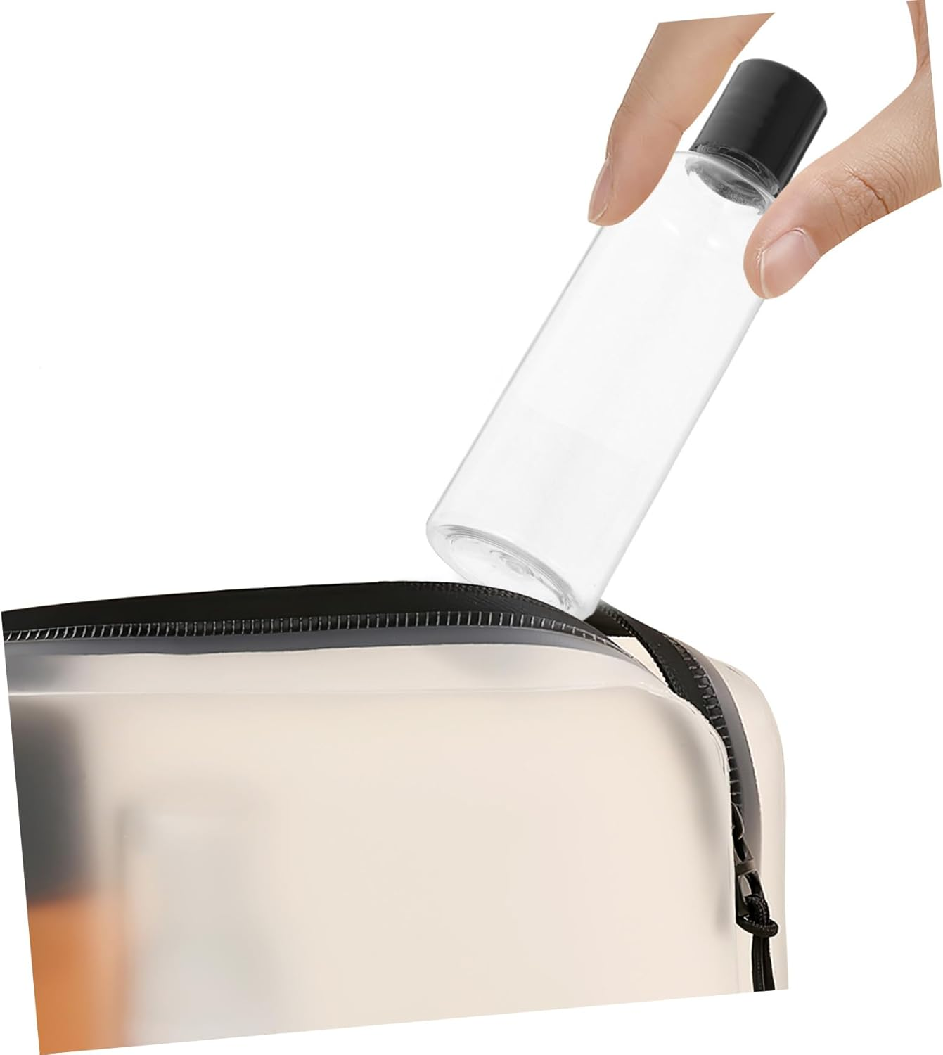 TOPPERFUN Travel Refill Bottles 5Pcs 100Ml Plastic Empty Toiletry Bottles with Disc Top Cap for Shampoo Lotion Cream Travel Containers TSA Approved