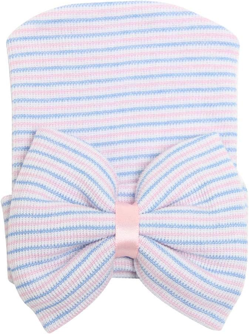 Sarfel Newborn Hats for Girls Hospital Hat Baby Girl Bows and Headbands Infant Beanie Nursery Caps image number 5