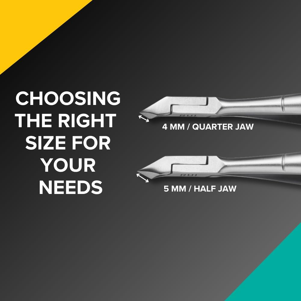 Rui Smiths Ultra-Premium Cuticle Nippers, Professional, Stainless Steel, Japanese Handle, Mirror Finish, Double Spring (5Mm Jaw/Half Jaw) image number 5