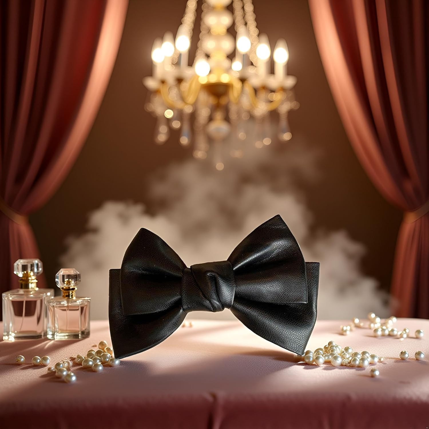 PU Leather Hair Bow Clip, Korean Style Duckbill Barrette, Black Hair Accessories for Women and Girls image number 1