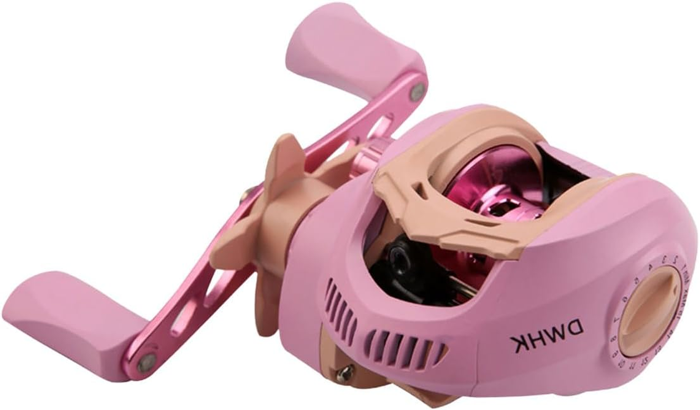 AIMALL Baitcasting Fishing Reel 18+1BB High Speed Drop Wheel Left/Right Hand Macaron Reel with Brass Spindle Gear Ceramic Outlet for Freshwater Saltwater Casting