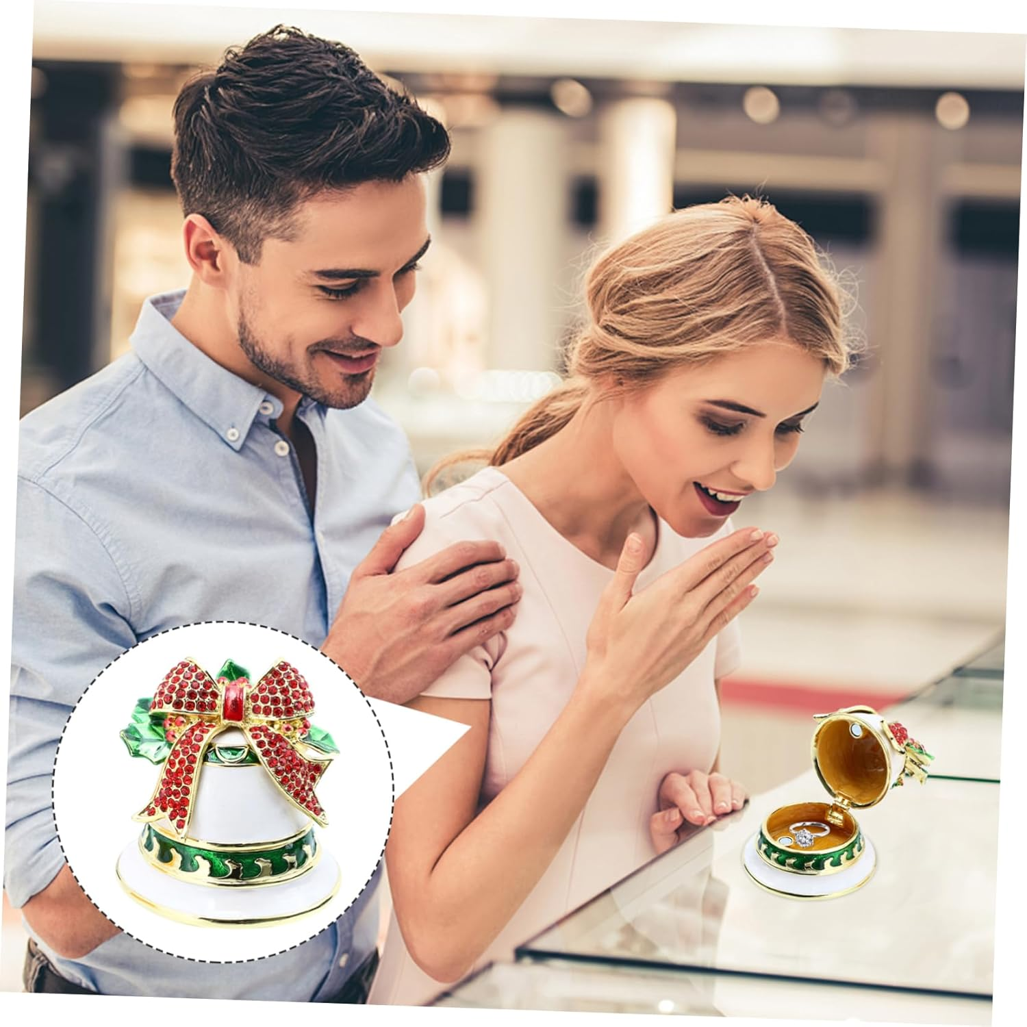 Christmas Bell Jewelry Box Alloy Craft Storage Box Xmas Adornment for Christmas Decorations image number 5