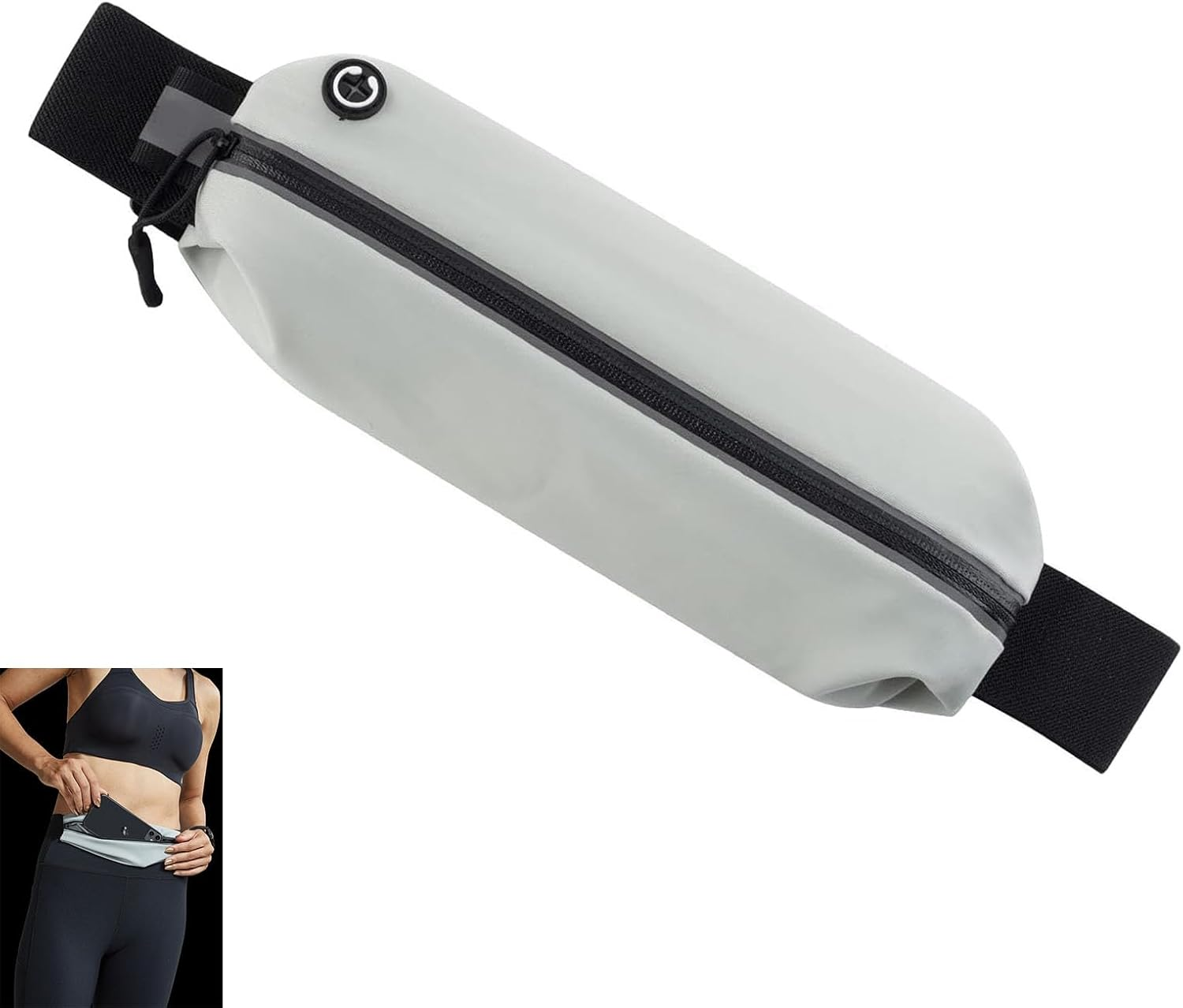 XUTONG Upgraded Running Belt with Adjustable Elasticity,Waterproof Running Phone Belt,Waist Bag Belt, Reflective Running Bag Belt,Fitness Training Bag,Men'S and Women'S Running Bag (Gray) image number 4