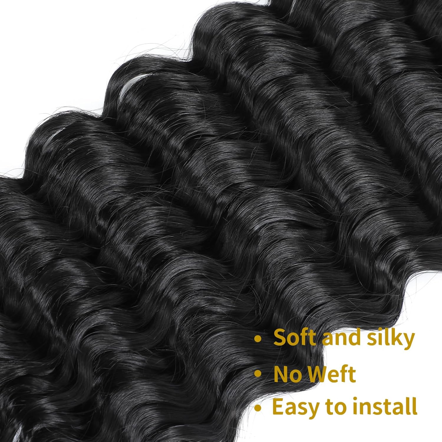 LPARMJIT Deep Wave Bulk Hair for Braiding, 18 Inches, 2 Bundles/Pack, No Weft for Braiding, Wavy Synthetic Braiding Hair Extensions for Boho Braids image number 5