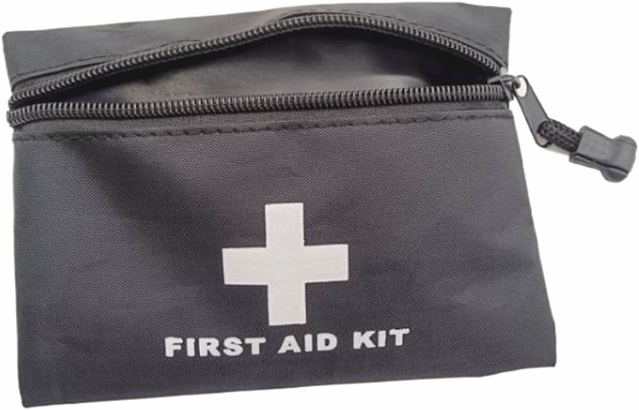 Red Emergency Bag First Aid Bag Small Empty Travel Rescue Bag Pouch First Responder Storage Medicine Pocket Bag for Car Home Office Kitchen Sport Outdoors Bag Only (Black) - Blue image number 2