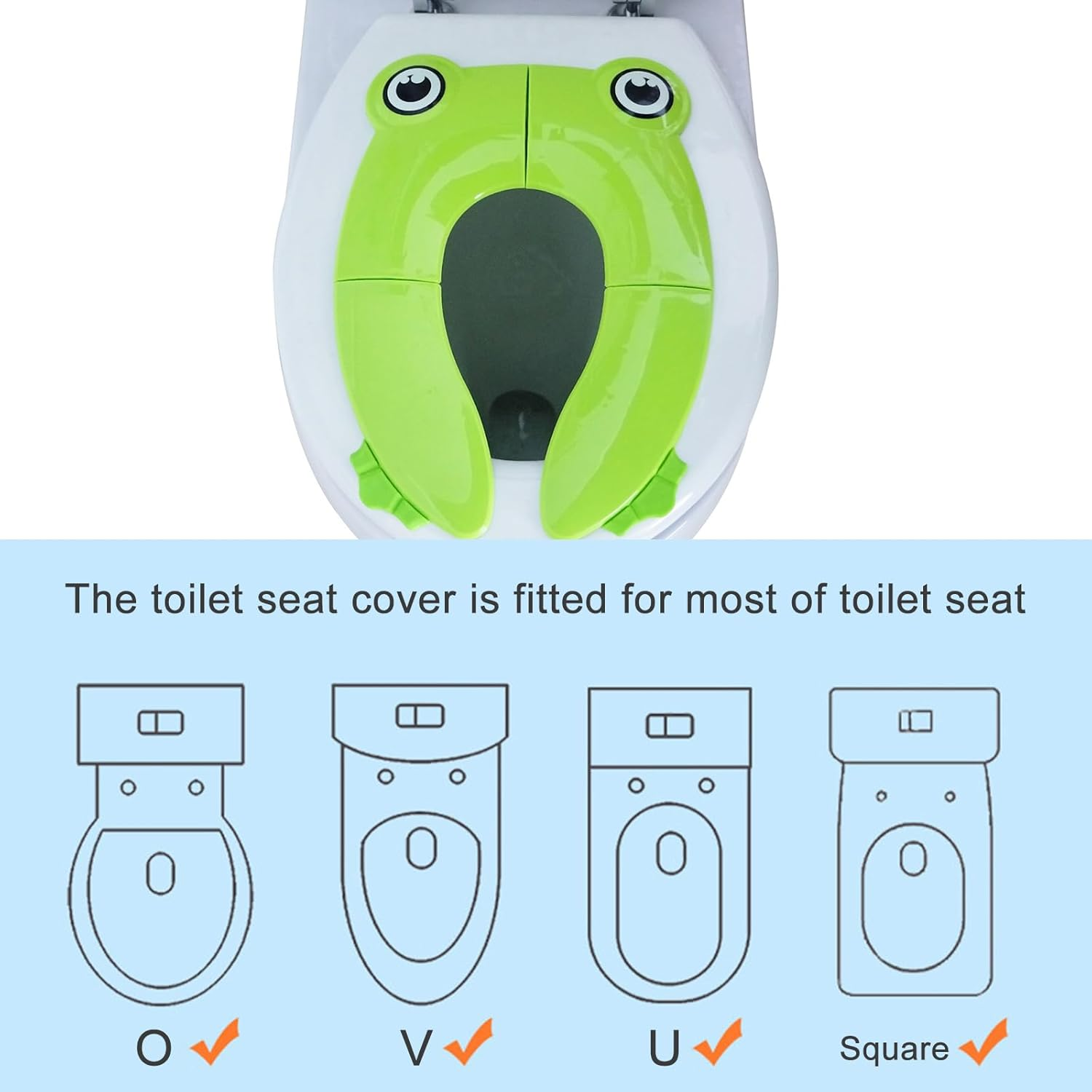 Beleeb Portable Toilet Seat Cover with Non-Slip Pads, Foldable Potty Training Seat for Toddlers, Reusable Travel Kids Toilet Seat with Carry Case, Green image number 2