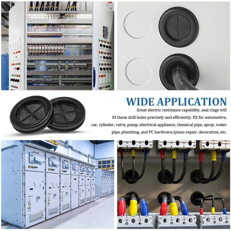 Rubber Grommets 20-Pack - Edge Protector for Cable Management in Automotive/Workshop/Server Cabinets image number 3