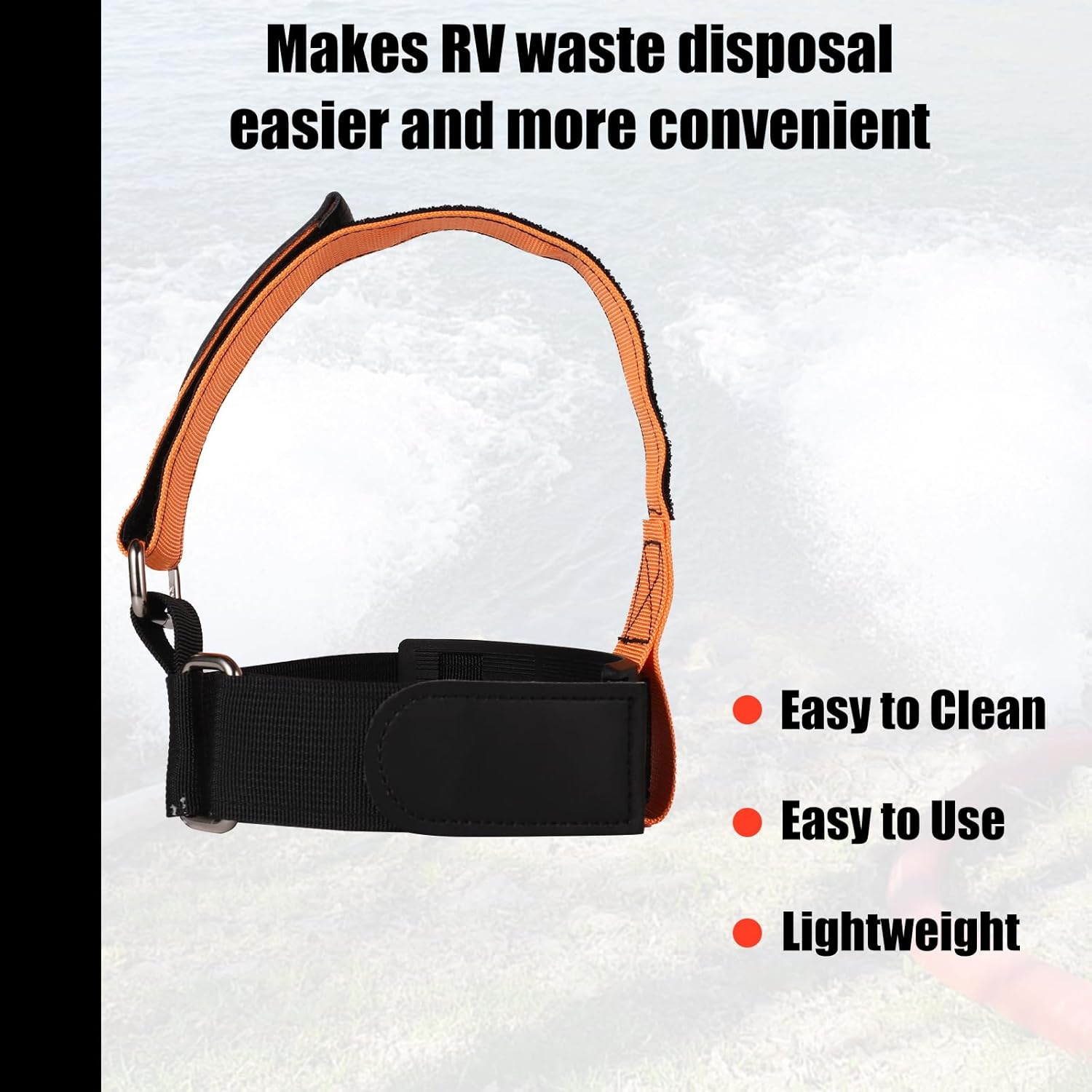 PEUTIER RV Hose Fastening Device, Magic Adhesive Styles RV Sewer Hose Support Adjustable Camper Sewer Accessory Hose Tightening Fittings for Camping Avoid Waste Pipe Dislodge image number 3