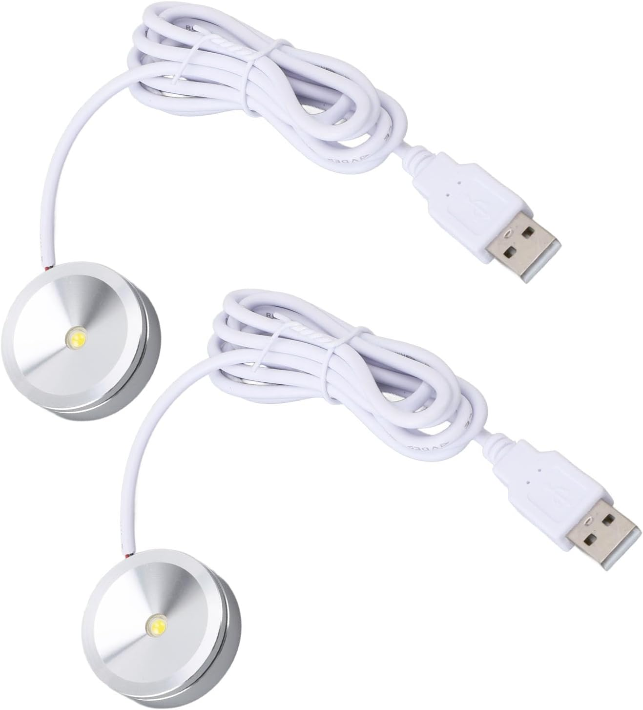 OVAQUIXI LED Spotlight with Small Screen, Aluminum Alloy, 5V round USB Plug, Warm Light, for Jewellery Cabinets image number 3