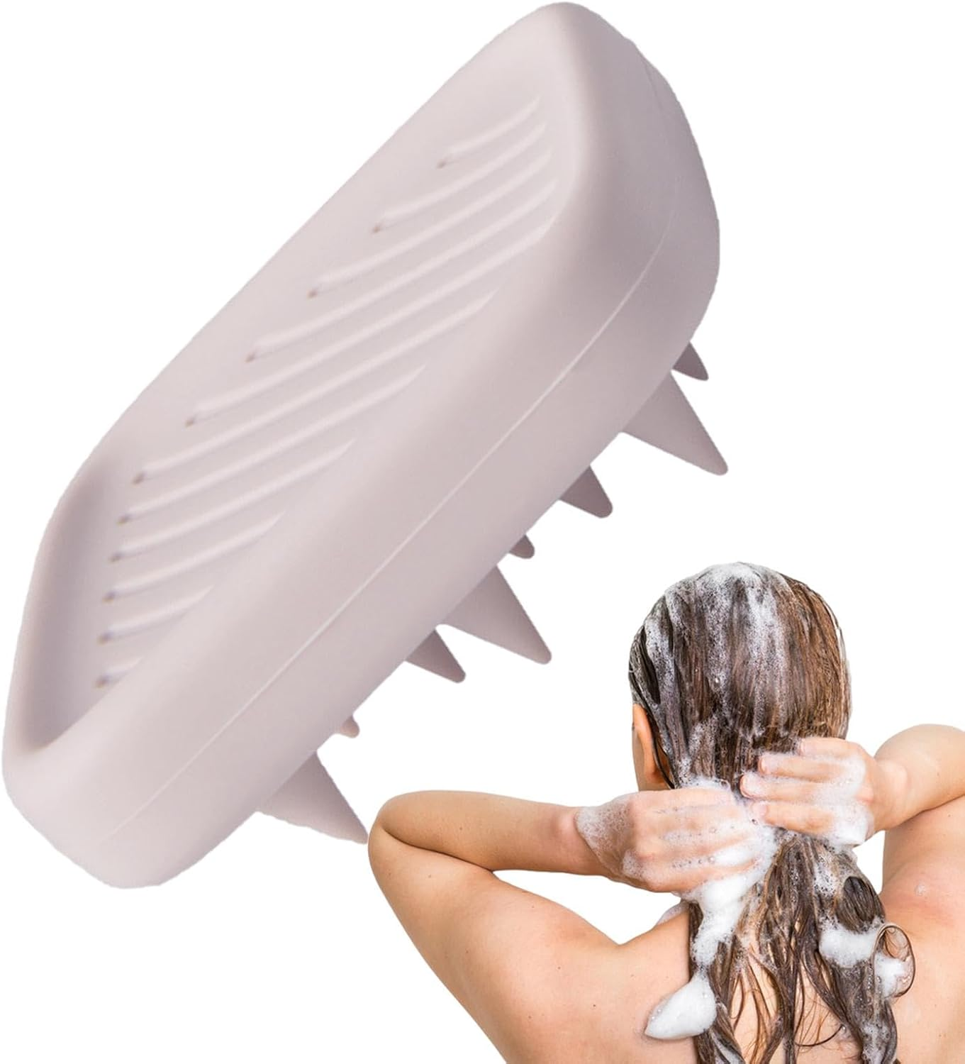 Yabauuop Scalp Scrubber for Shower - Silicone Bath Brushes for Shower - Silicone Shower and Bath Brushes, Soft Hair Comb, Home Must Have for Men, Women, Kids - Blue image number 4