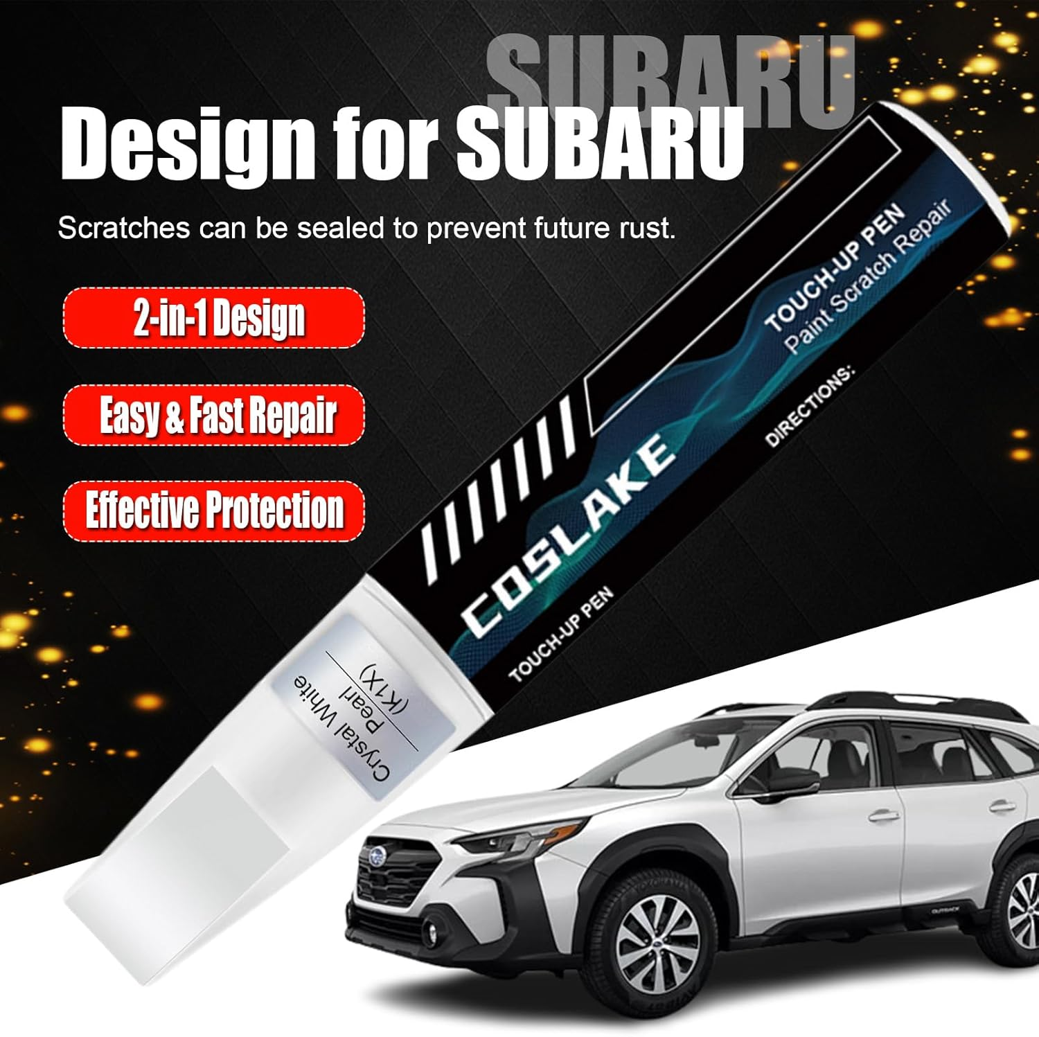 Car Touch up Paint(Magnetite Gray Metallic(P8Y)) for SUBARU, Car Paint Scratch Repair Kit, Quick & Easy Solution to Repair, 2 in 1 Scratch Remover Pen with Color-Matched image number 6