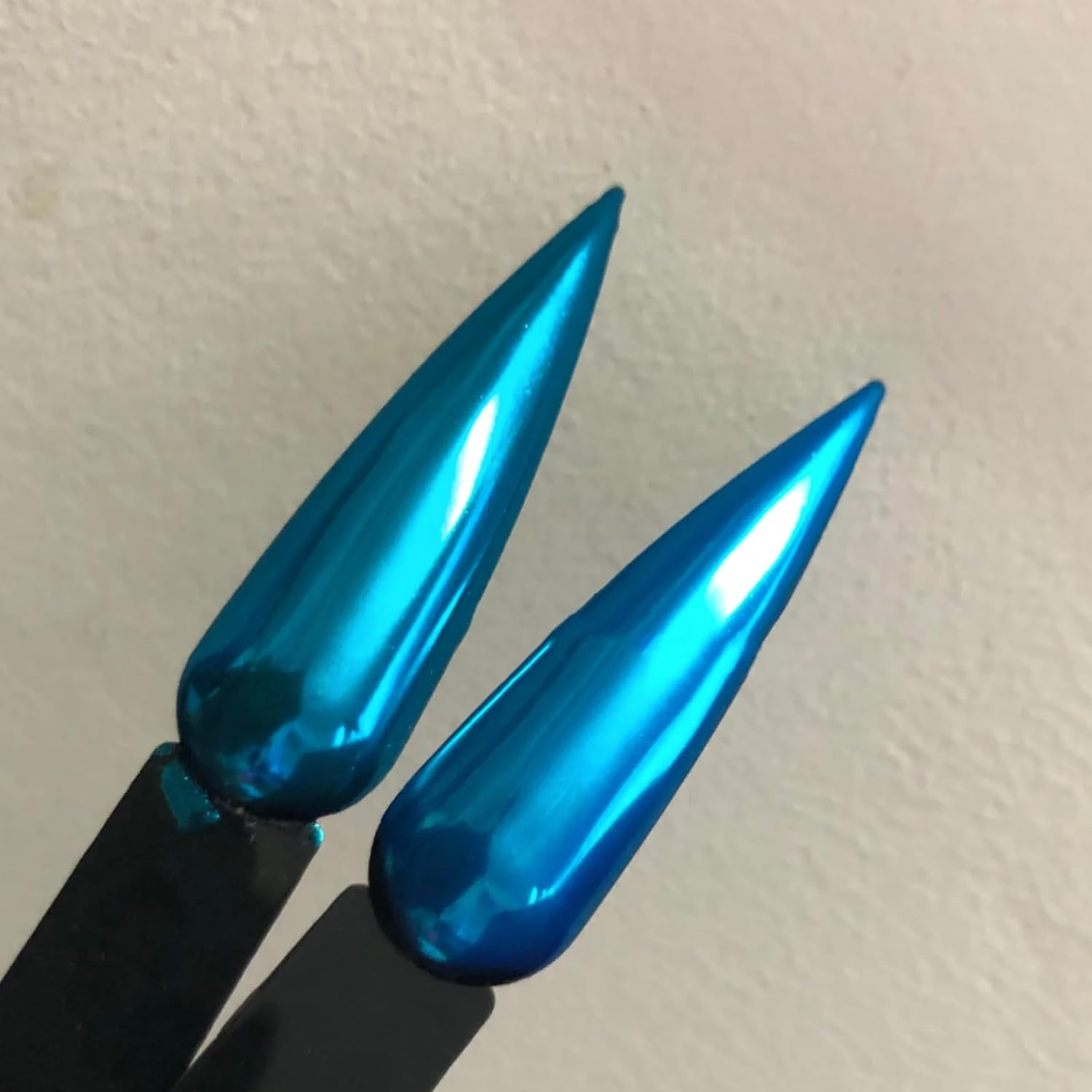 Blue Nail Polish Chrome Metal Nail Varnish, Mirror Quick Dry Metallic Effect No UV Needed Nail Art Polish Chrome Nail Polish image number 4