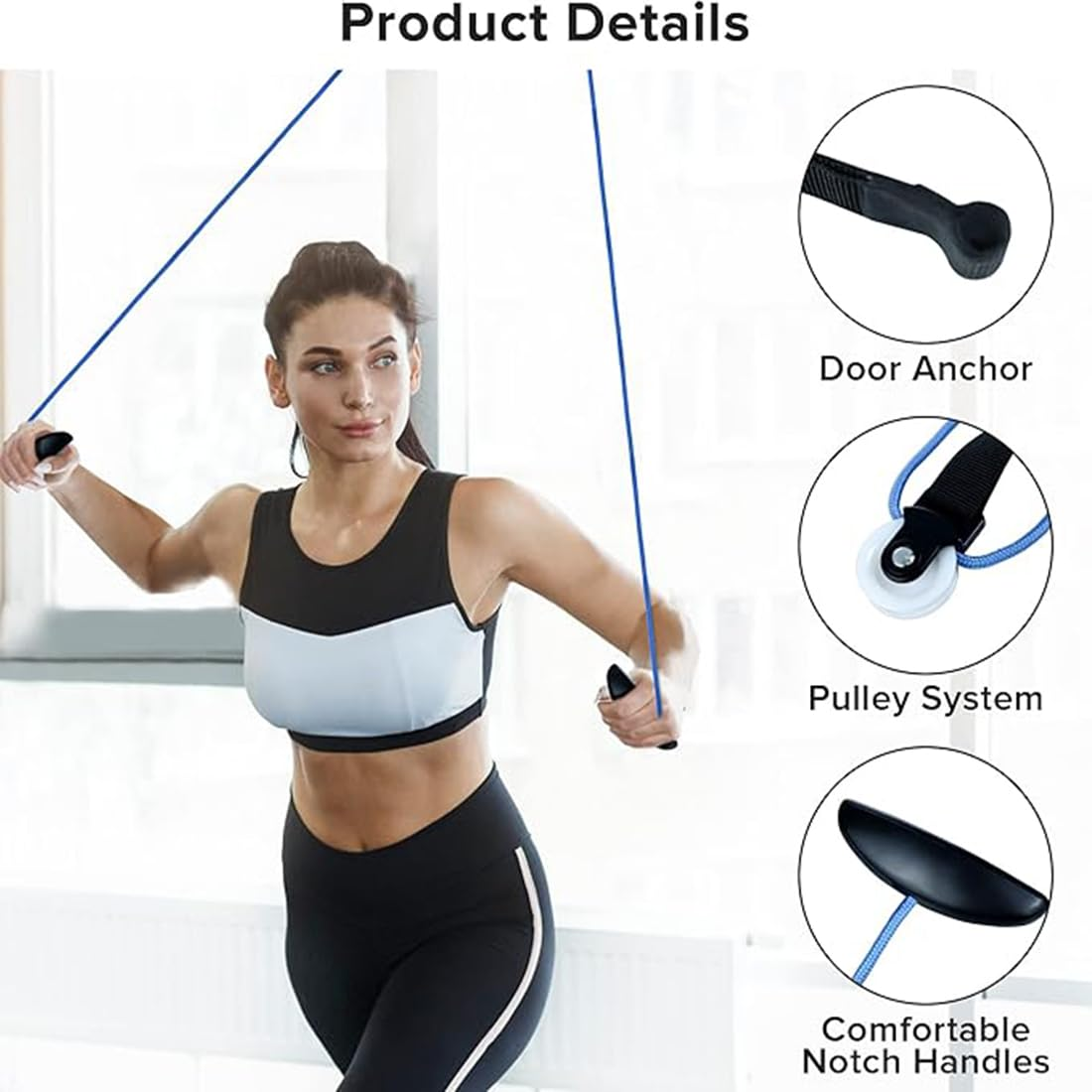 Shoulder Pulley over the Door, Pulley with Rope and Door Strap, Economy Overhead Overdoor Shoulder Therapy Exercise Pulley System, Easy to Use Exercise Equipment for Frozen Shoulder and Hand/Arm image number 5