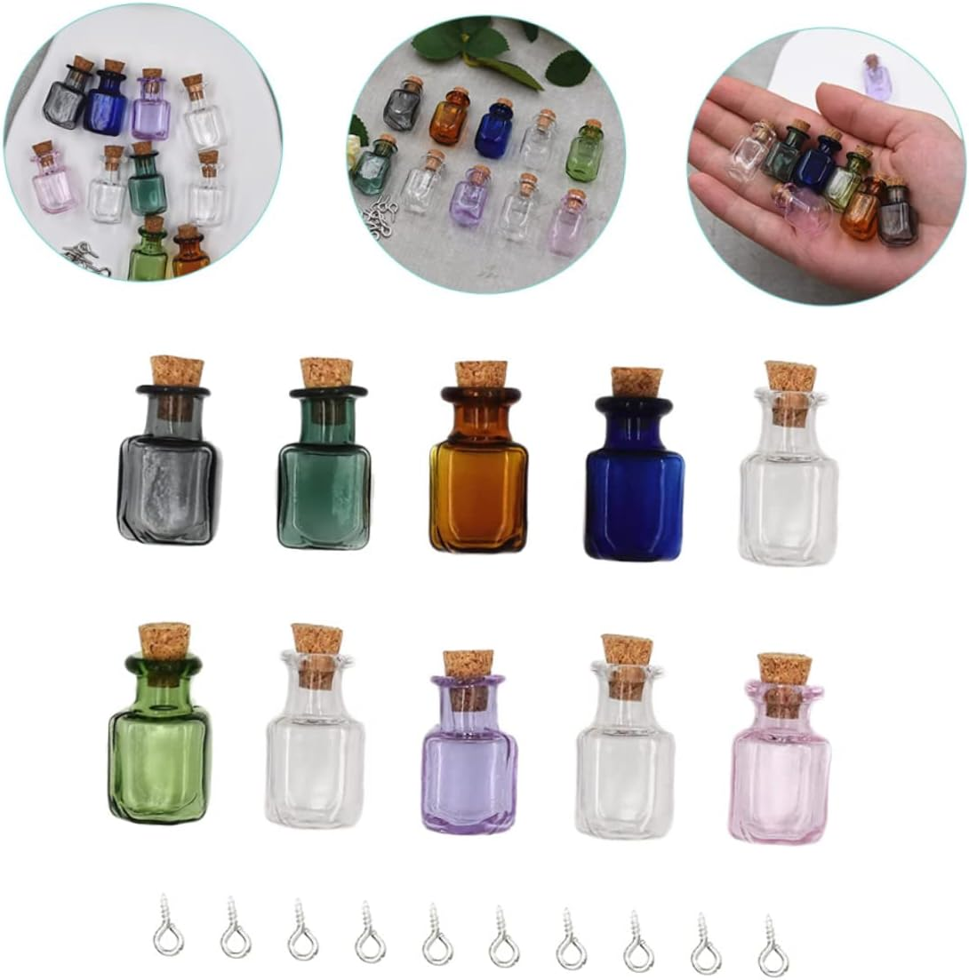 STOBAZA 3Sets Mini Glass Bottle with Lid Creative Glass Jars for Decor Storage Diy Present with Cork Stopper 10Pcs*3 image number 4
