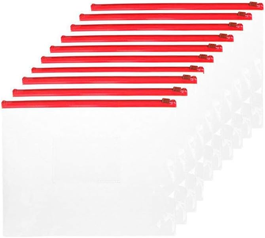 A4/A5 Clear Plastic Zip Wallet Transparent File Bags File Folders Zip Bag Document Wallets 20 Pcs