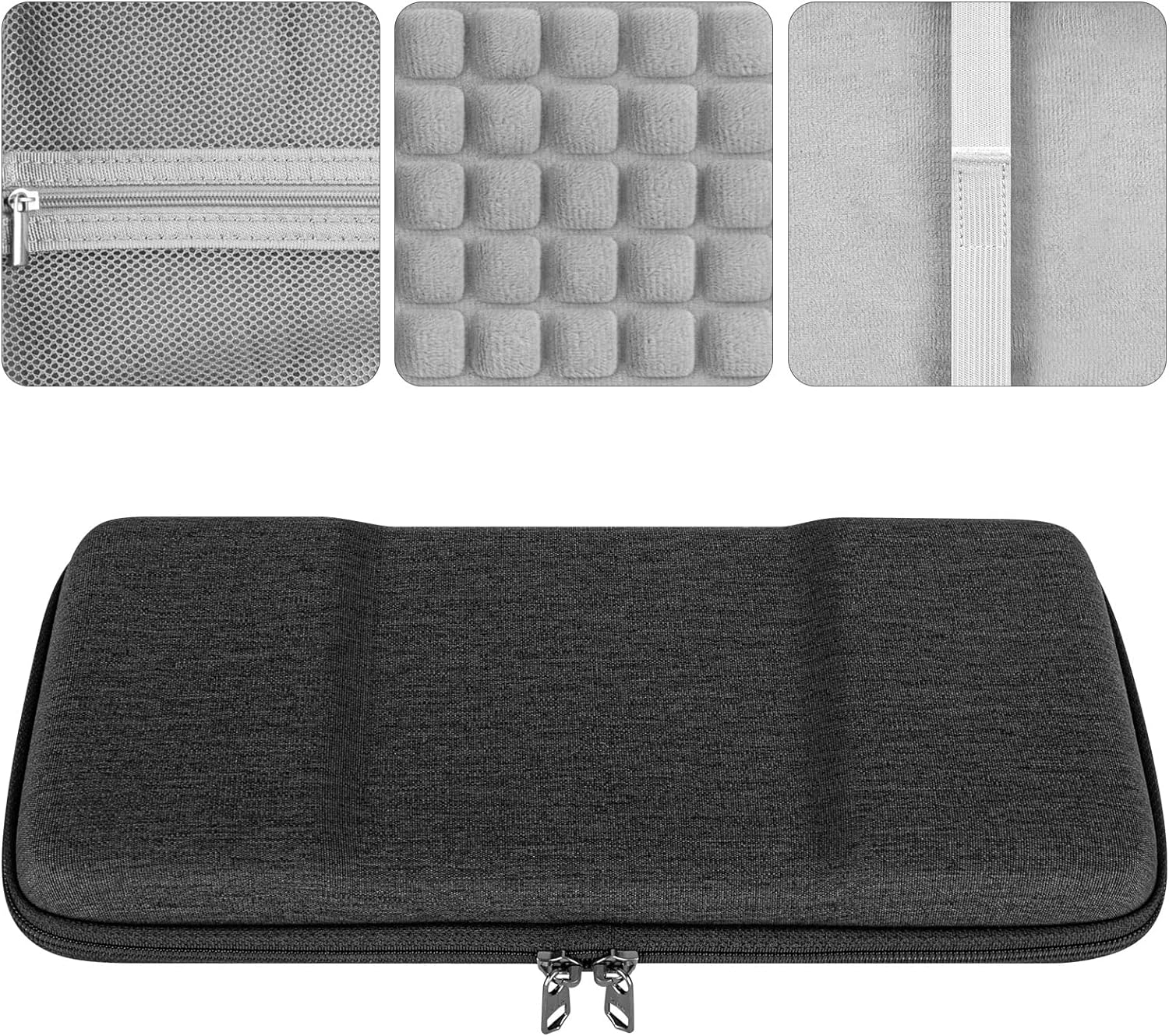 Geekria Hard Shell Keyboard Case, Compatible with OMOTON Ultra-Slim Bluetooth, Arteck Ultra-Slim Bluetooth, 2.4G Wireless, PINKCAT Multi-Device Keyboard Travel Carrying Bag (Dark Grey)