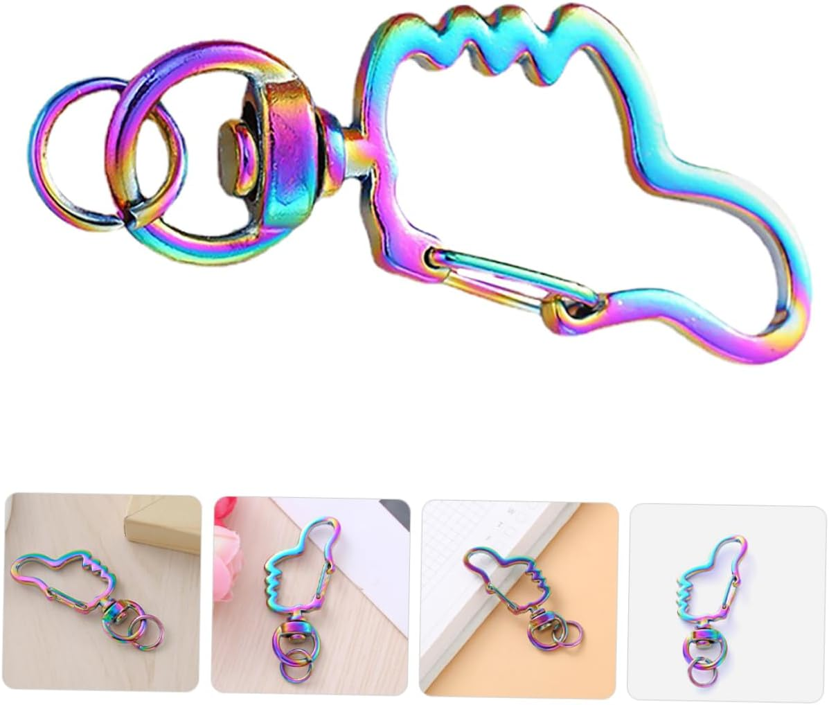 HAPINARY 30Pcs Zinc Alloy Thumb Keychain Detachable Cute Thumb-Shaped Clips for Crafting Bag and Purse Accessories Quick Release Carabiner Design for Women image number 5