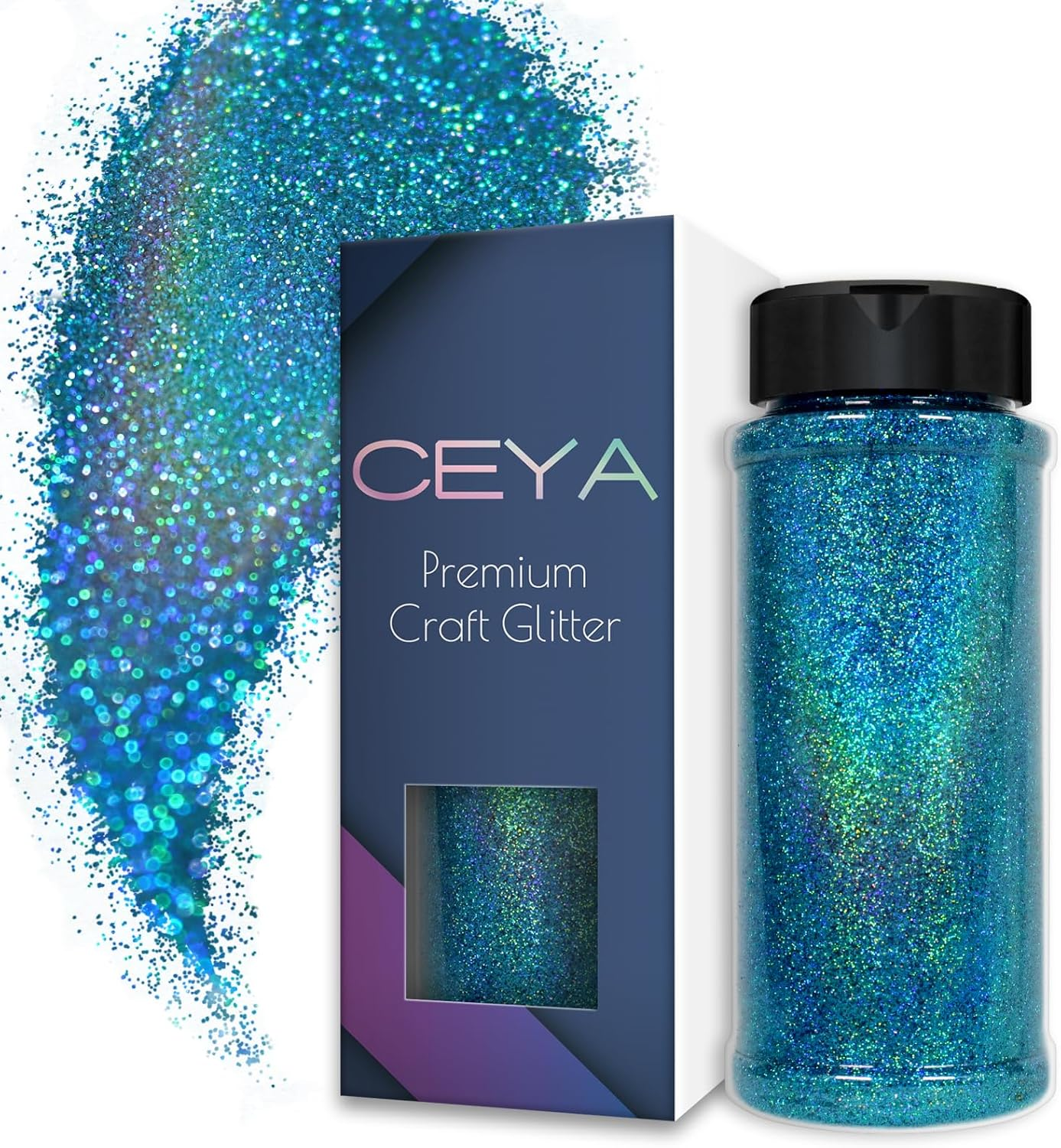 Ceya 3.8Oz/ 110G Holographic Ultra Fine Glitter Powder Laser Red Glitter 1/128&rdquo;0.008&rdquo;0.2Mm for Slime Epoxy Resin Craft Tumbler Jewelry Nail Art Festival Makeup Scrapbook Painting Wedding Cards