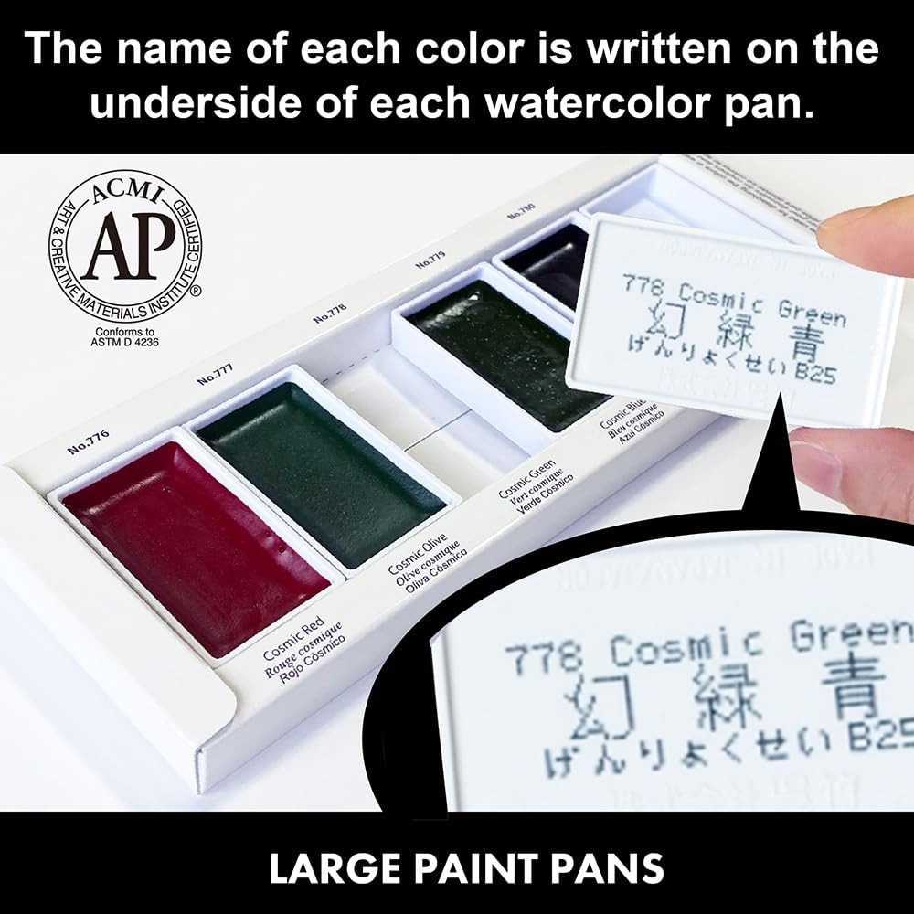 Kuretake Gansai Tambi GRANULATING Colours Ⅱ, 5 Colour Set, Watercolour Paint Set, Ideal for Calligraphy, Illustrations, Brush Lettering, Fineart and More, Made in Japan, MC20GN2/5V image number 3