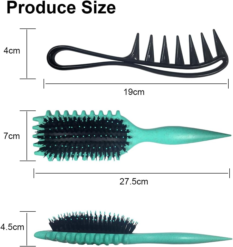 Ruayia Tooth Combs + Shark Tooth Comb Women, Wide Tooth Comb Kit for Men, Hair Styling Salon, Highlight Comb, Wide Tooth Comb, Curling Brush, Curling Comb, Coarse Teeth - Cyan image number 6
