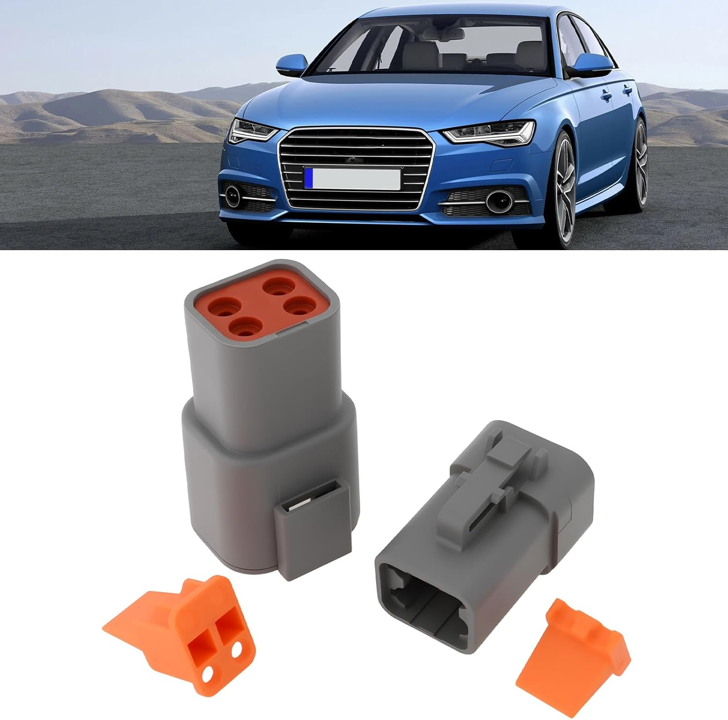 SING F LTD 2Set 4Pin DTP04-4P DTP06-4S Waterproof Connector Kit Compatible with Deutsch for Automobiles Motorcycles Trucks image number 1