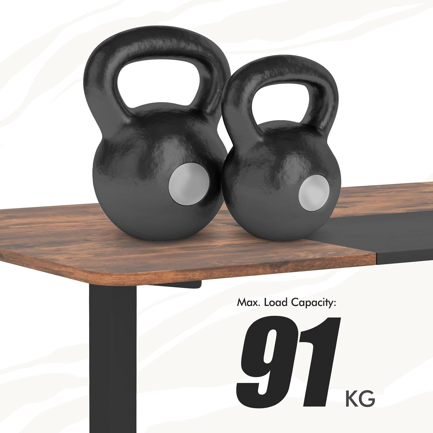 Giantex 140 X 70Cm Large Electric Standing Desk, Height Adjustable Sit to Stand Desk, Metal Frame & Powerful Motor, Button Controller, Ergonomic Standing Workstation (Rustic Brown) - Oak image number 5