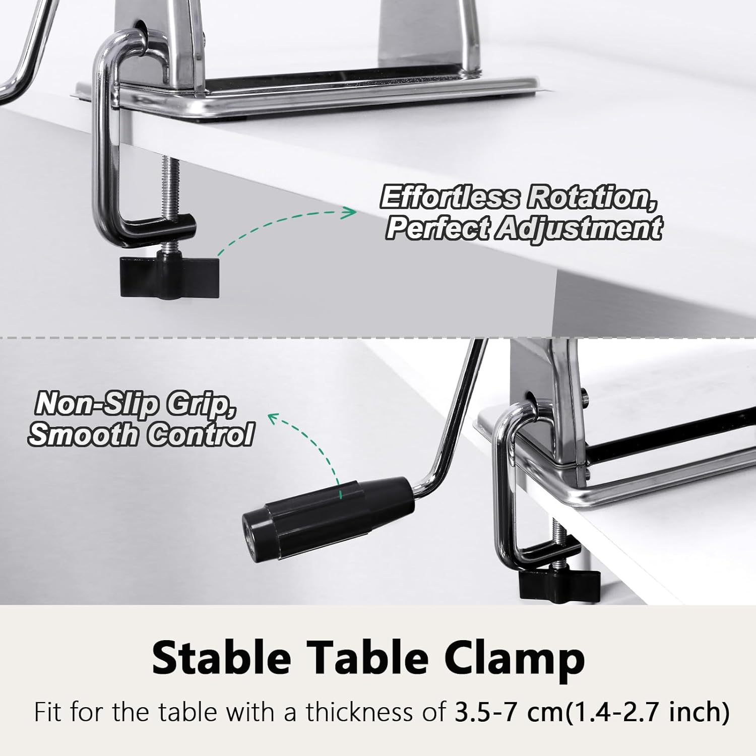 YASHE Pasta Machine, Manual Pasta Maker, 7 Adjustable Thickness Settings and 2 Width Dough Cutter, Homemade Noodle Dumpling Skin Spaghetti image number 3