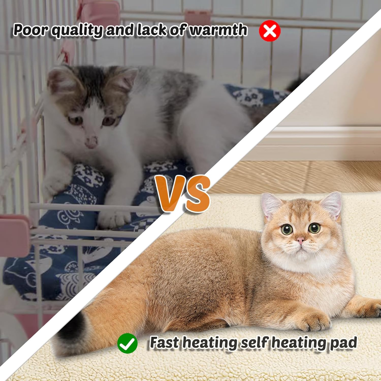 SPORWAY Self-Heating Blanket for Cats, Dogs, Electric Blanket, Heat Mat, Cat Blanket, 60 X 45 Cm, Heat Blanket, Cat Bed, Self-Warming Cat Blankets, Washable Dog Thermal Blanket (White) image number 6