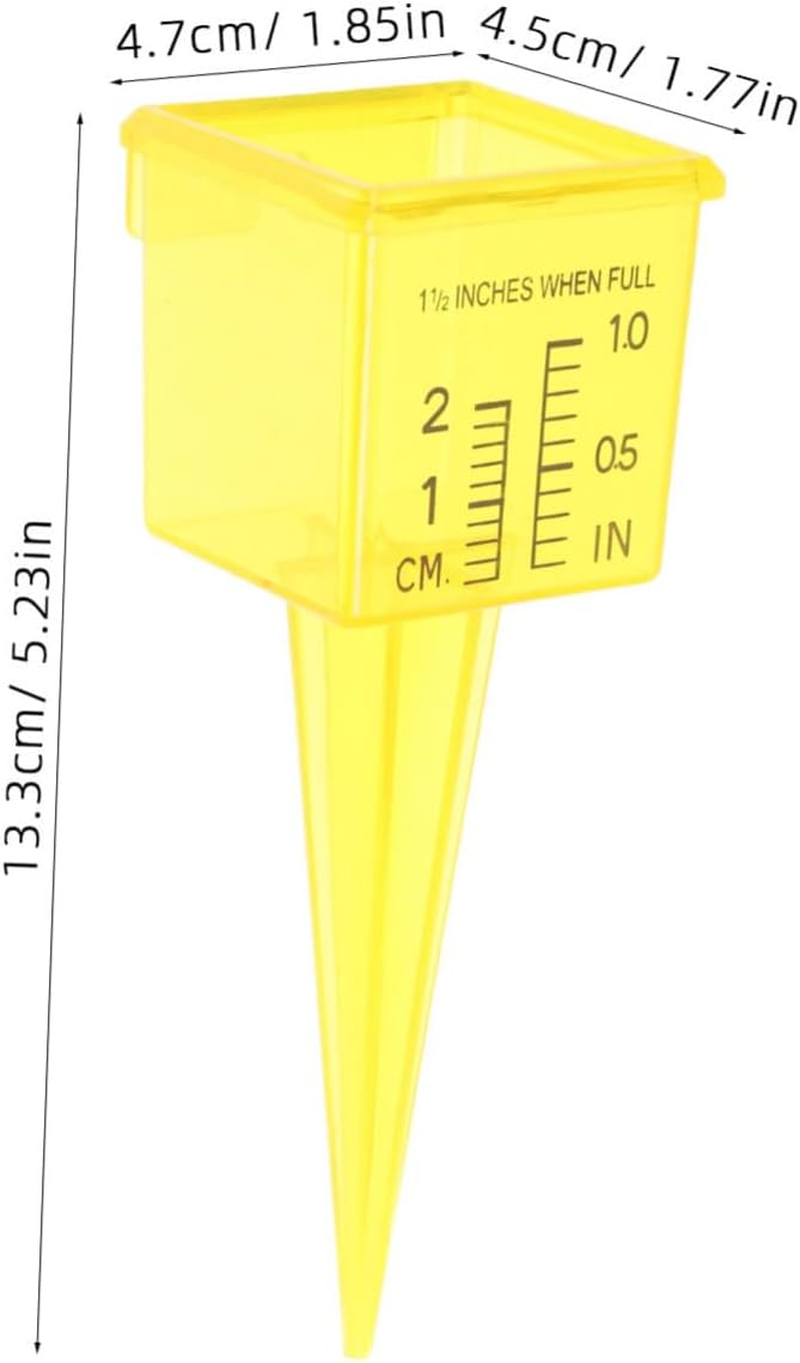 INOOMP 20Pcs Lawn Water Meter Sprinkler Water Gauge Rain Gauge Replacement Tube Rain Measurement Tool Garden Measuring Tool Patio Reusable Garden Yellow