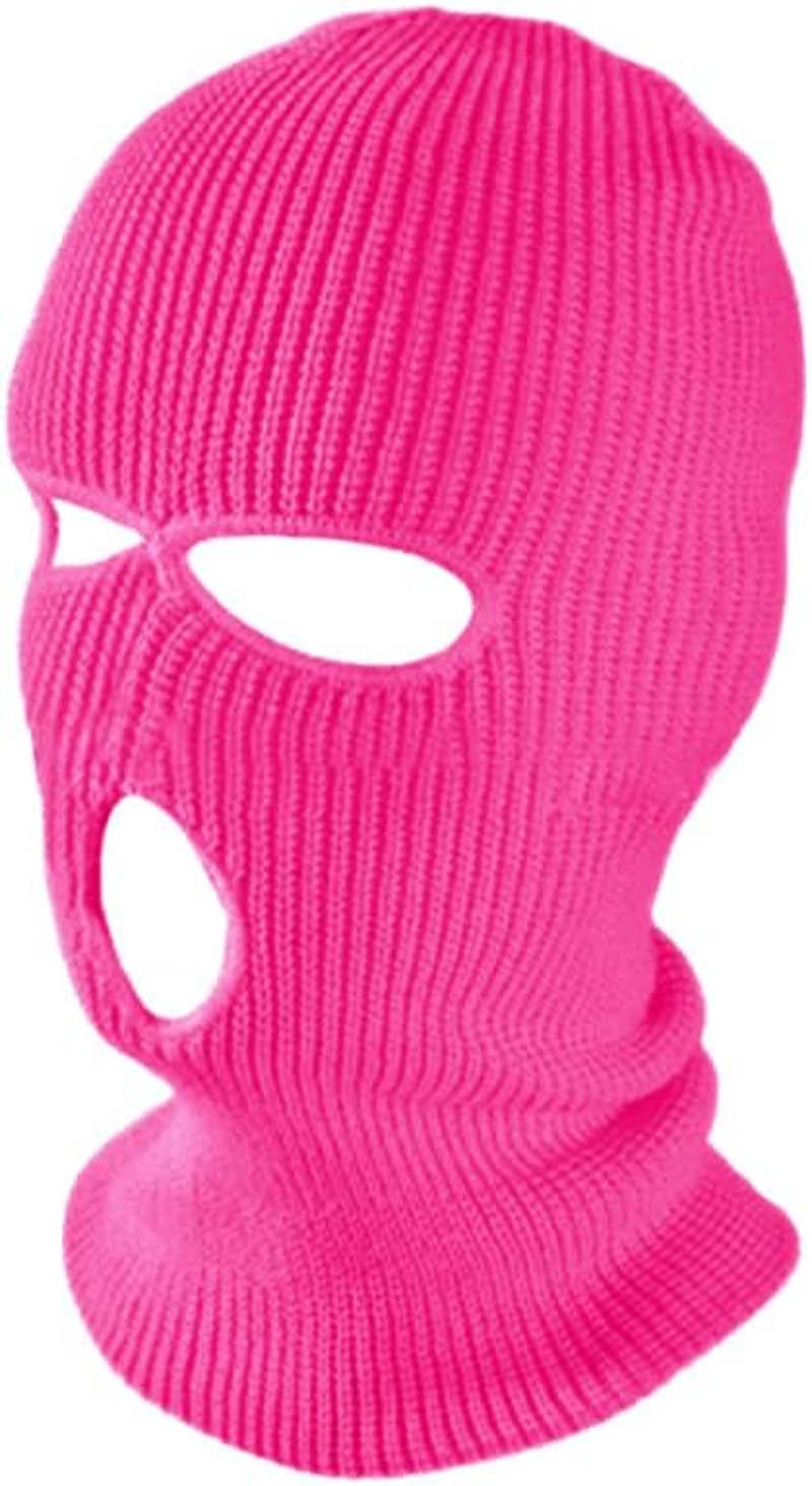 TOPTIE 3 Hole Balaclava, Double Knitted Windproof Breathable Balaclava for Men Women Knit Hat