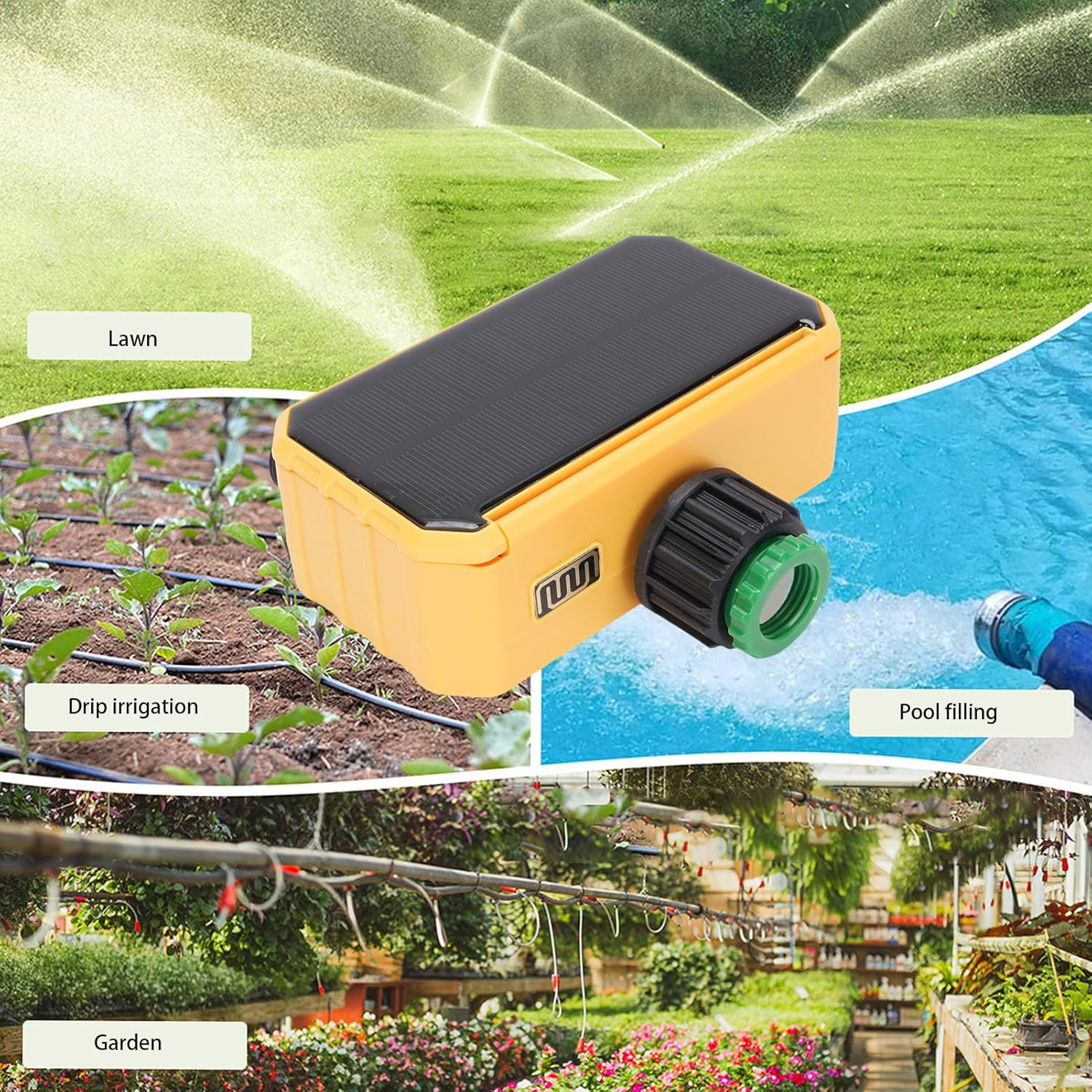 Solar Powered Sprinkler Timer with Rain Delay - Dual Zone Smart Irrigation Controller for Garden, Programmable Outdoor Watering System with Type-C Charging & Filter image number 6