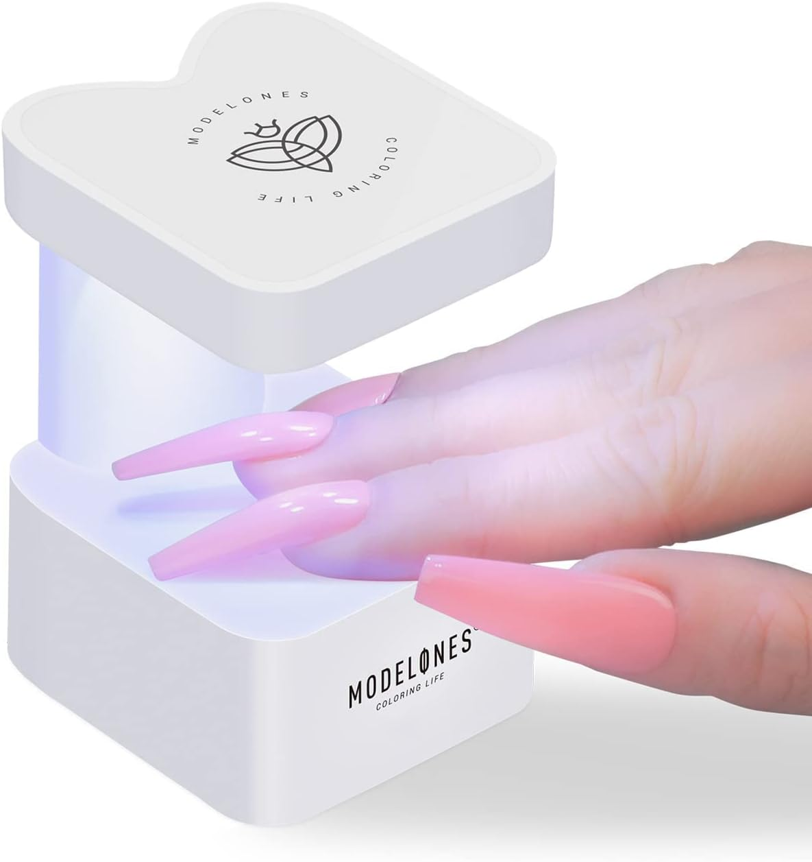 Modelones Mini LED Nail Lamp Innovative Gel Nail Lamp, U V Lamp for Gel Nails, Quicky-Dry Nail Light Portable USB Nail Dryer for Travel Manicure Cute Meow Appearance Nail U V Light DIY White image number 4