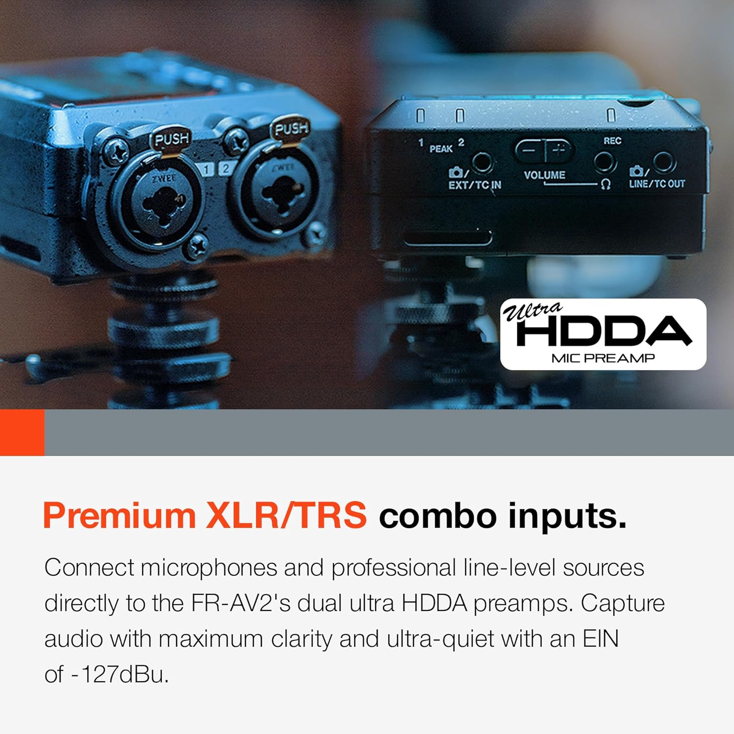 TASCAM FR-AV2 32-Bit Float Compatible 2CH Portable Field Recorder/Timecode Generator, Dual AD Converter, Timecode Synchronization, Audio Interface image number 5