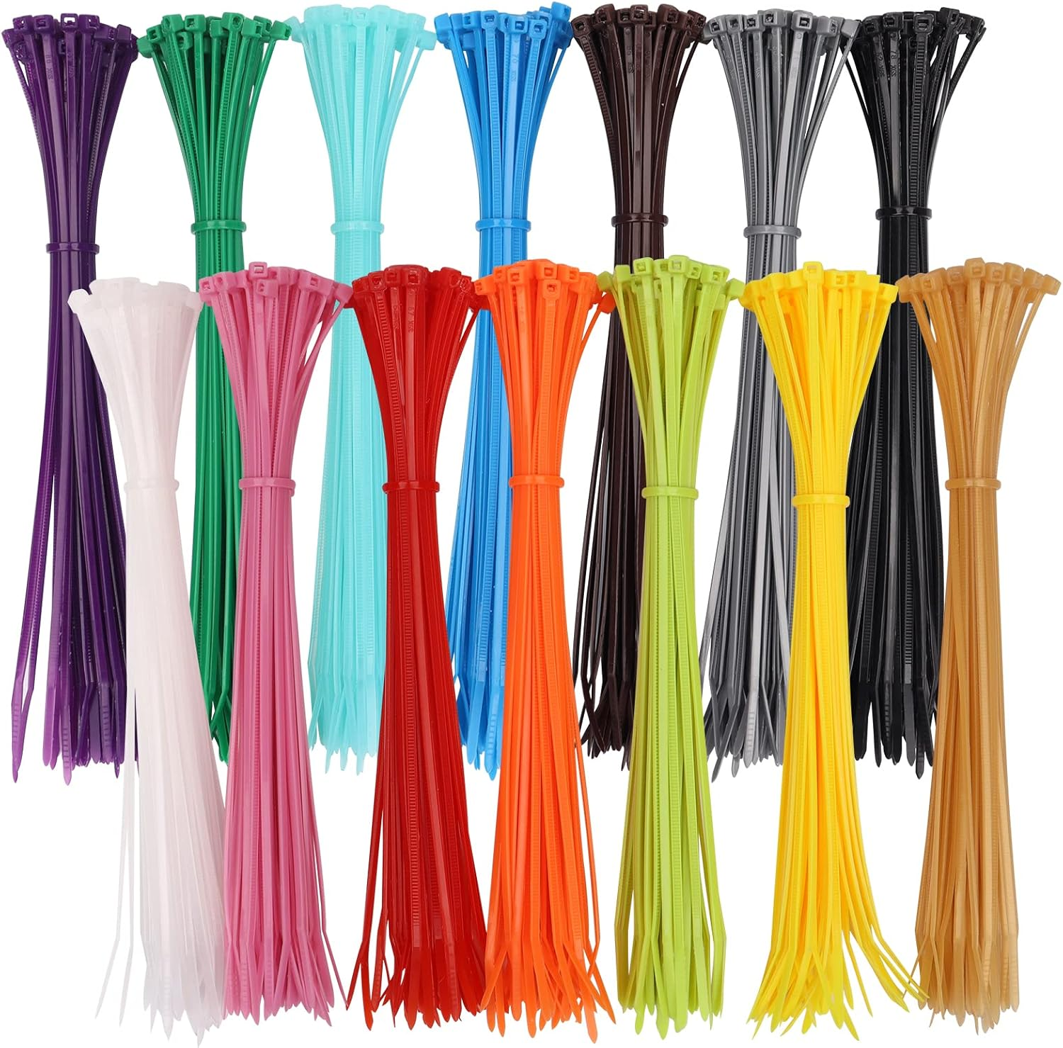700Pcs Coloured Cable Ties, 2.5Mmx200Mm Zip Ties, 8" Long Nylon Zip Ties, Self-Locking Cable Ties, Heavy Duty Tie Wraps for Home, Office, Garden, Garage, Workshop, 14 Different Colour image number 3