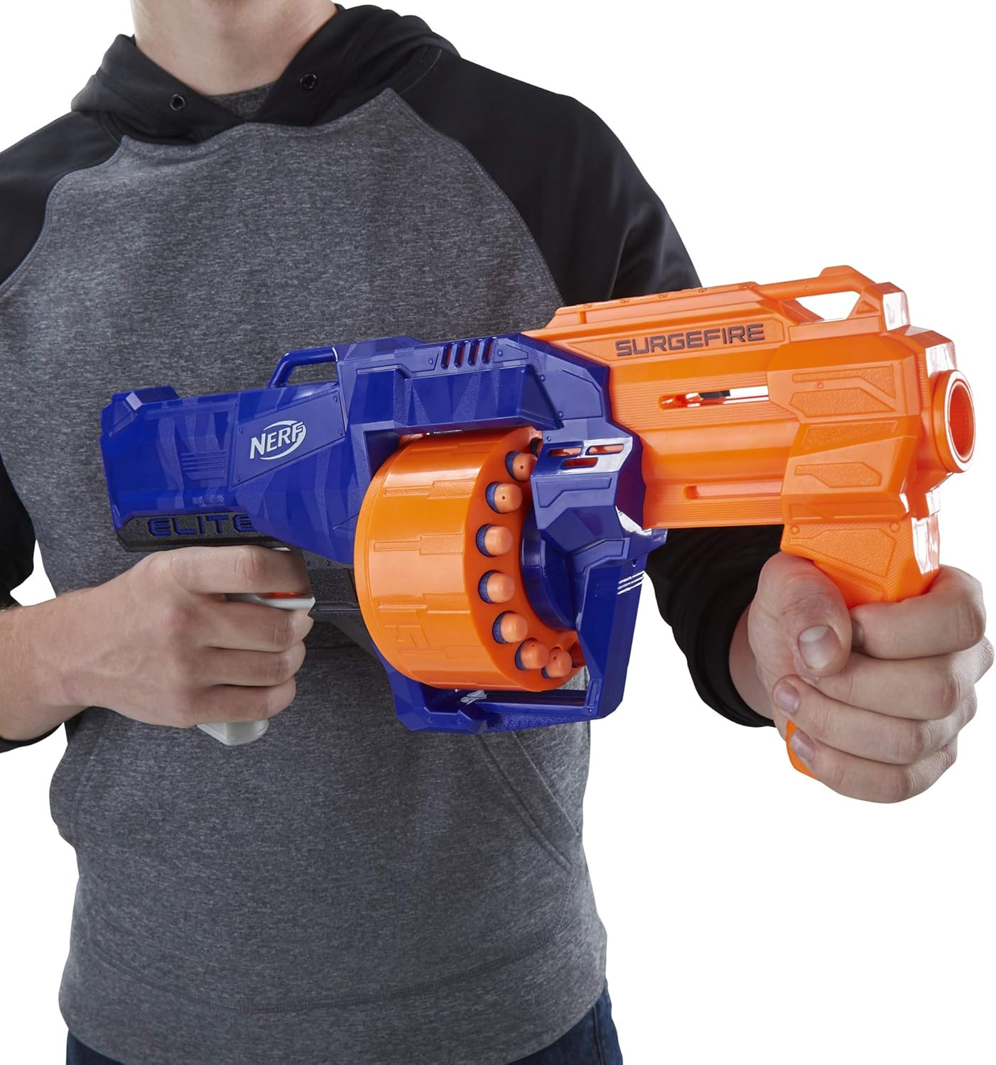 Nerf N-Strike Elite Surgefire Toy Blaster with Drum Magazine in Recyclable Packaging image number 3
