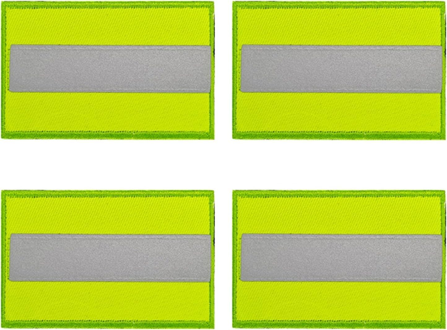 4 Pieces Reflective Safety Patches for Night Reflective,Backpack Patches for Sports Gear,Workwear,Raincoats and Uniforms Patch(Green) image number 3