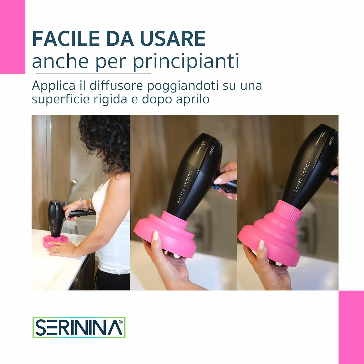 Universal Hair Diffuser, Diffuser Hair Dryer Attachment, Adjustable for Impact Dryers with Nozzle 4-5 Cm for Curly or Wavy Hair Styling