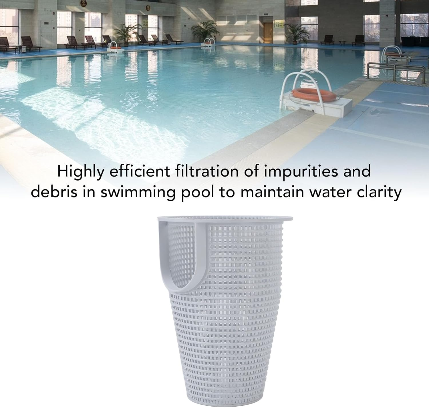 Pool Pump Basket for 4 H P 2400GPH, Plastic Strainer Basket for Swimming Pools Skimmer Replacement Parts, Pool Centrifugal Pump Filter Basket, Efficient Filtration image number 5