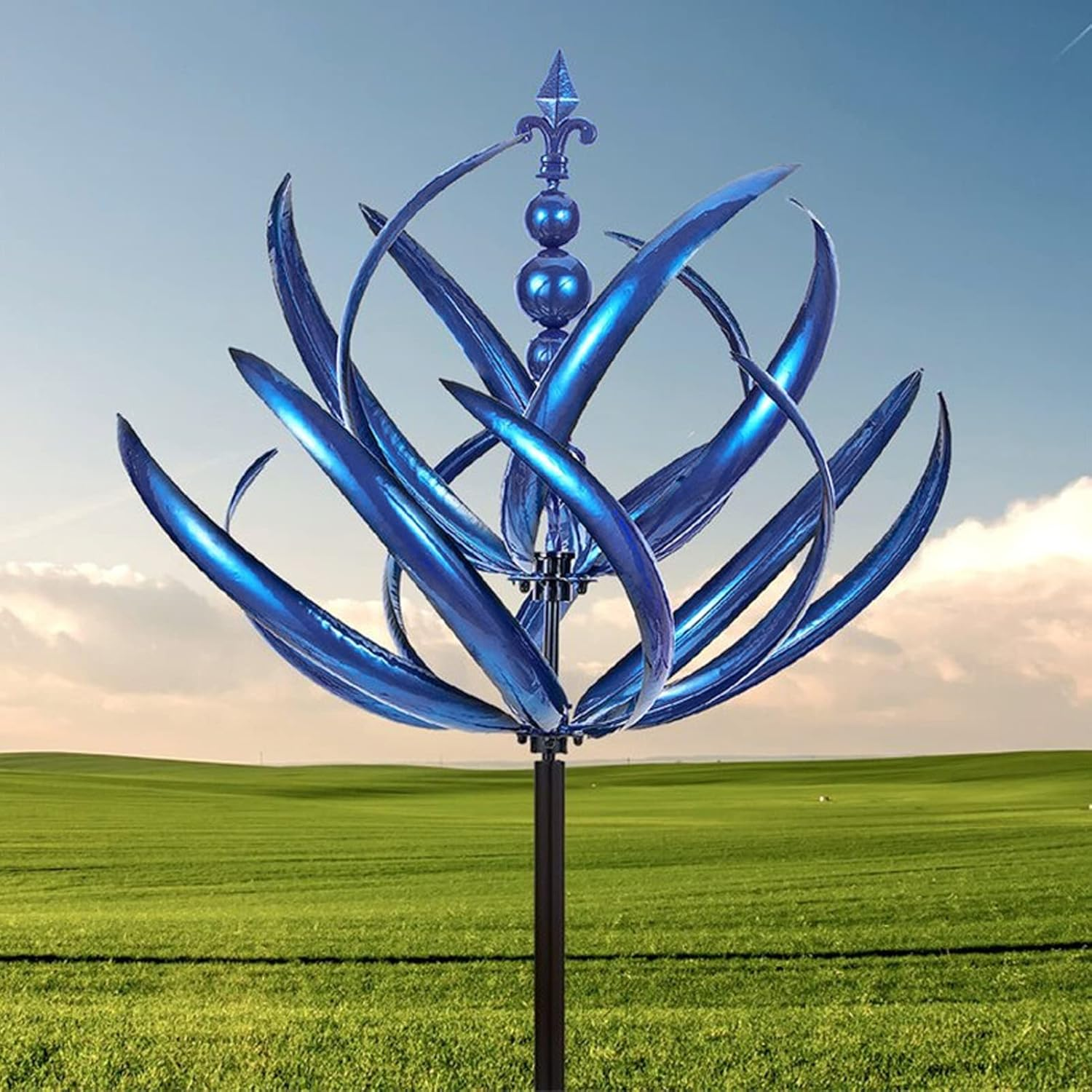 Wind Spinners, 7.9 X 35.4In Iron Yard Garden Wind Spinners Outdoor Metal Wind Spinners Beautiful Wind Sculptures Spinners for Yard Garden Outdoor Decoration
